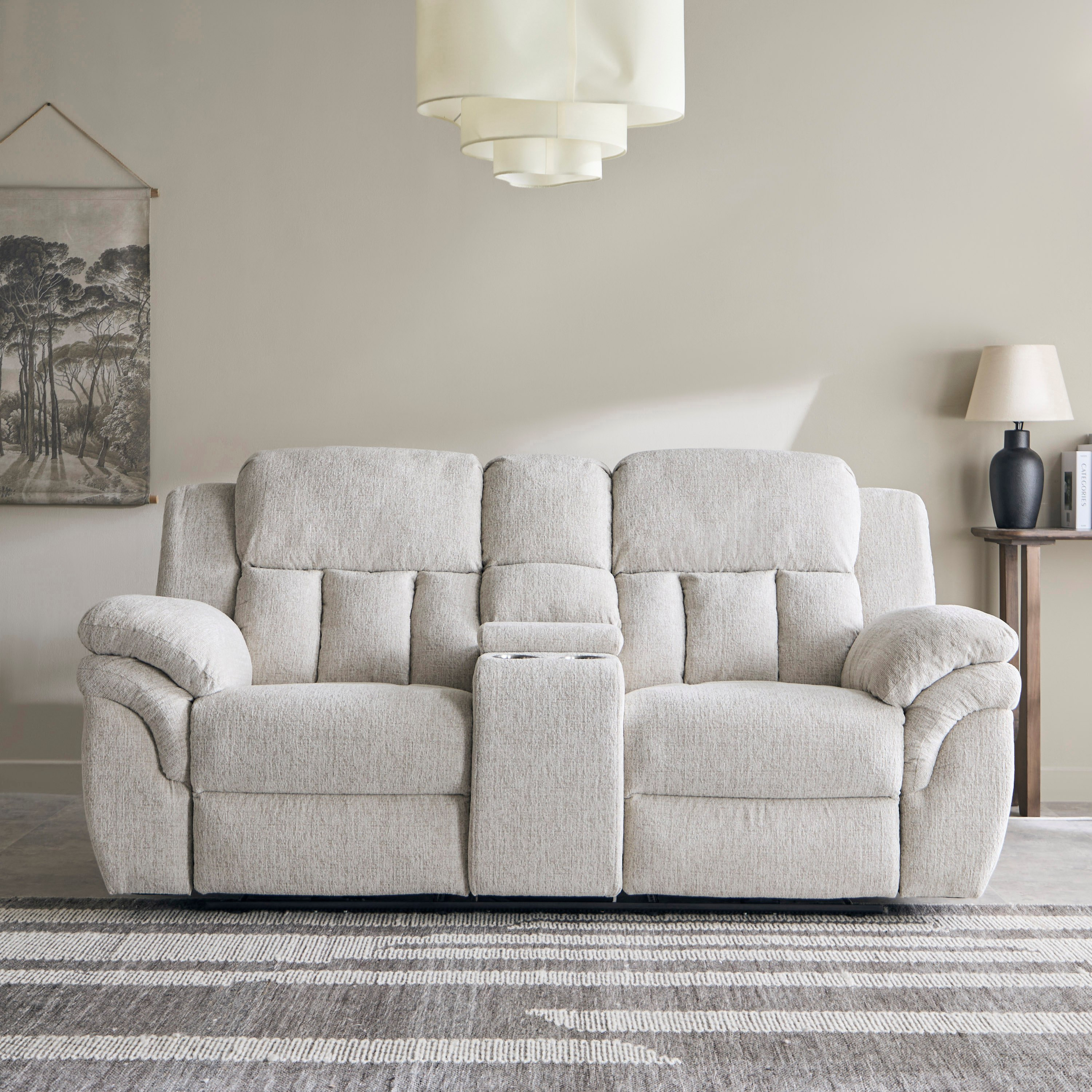 كنبة استرخاء قماش مقعدين تعمل بالطاقة الكهربائية بكونسول و2 حامل أكواب من ستانفورد-hbxfurniture-sofasandarmchairs-reclinersofas-image-5