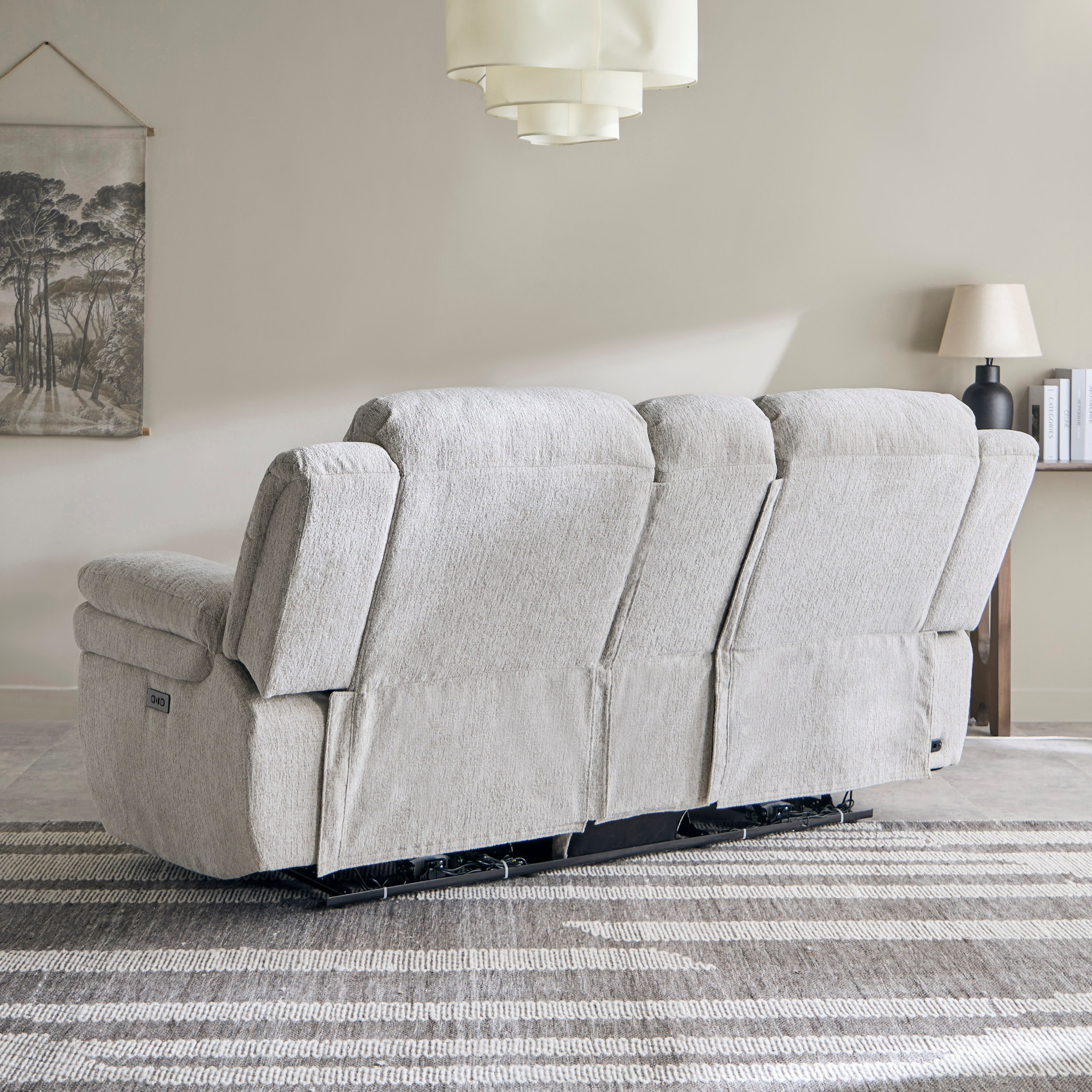 كنبة استرخاء قماش مقعدين تعمل بالطاقة الكهربائية بكونسول و2 حامل أكواب من ستانفورد-hbxfurniture-sofasandarmchairs-reclinersofas-image-8