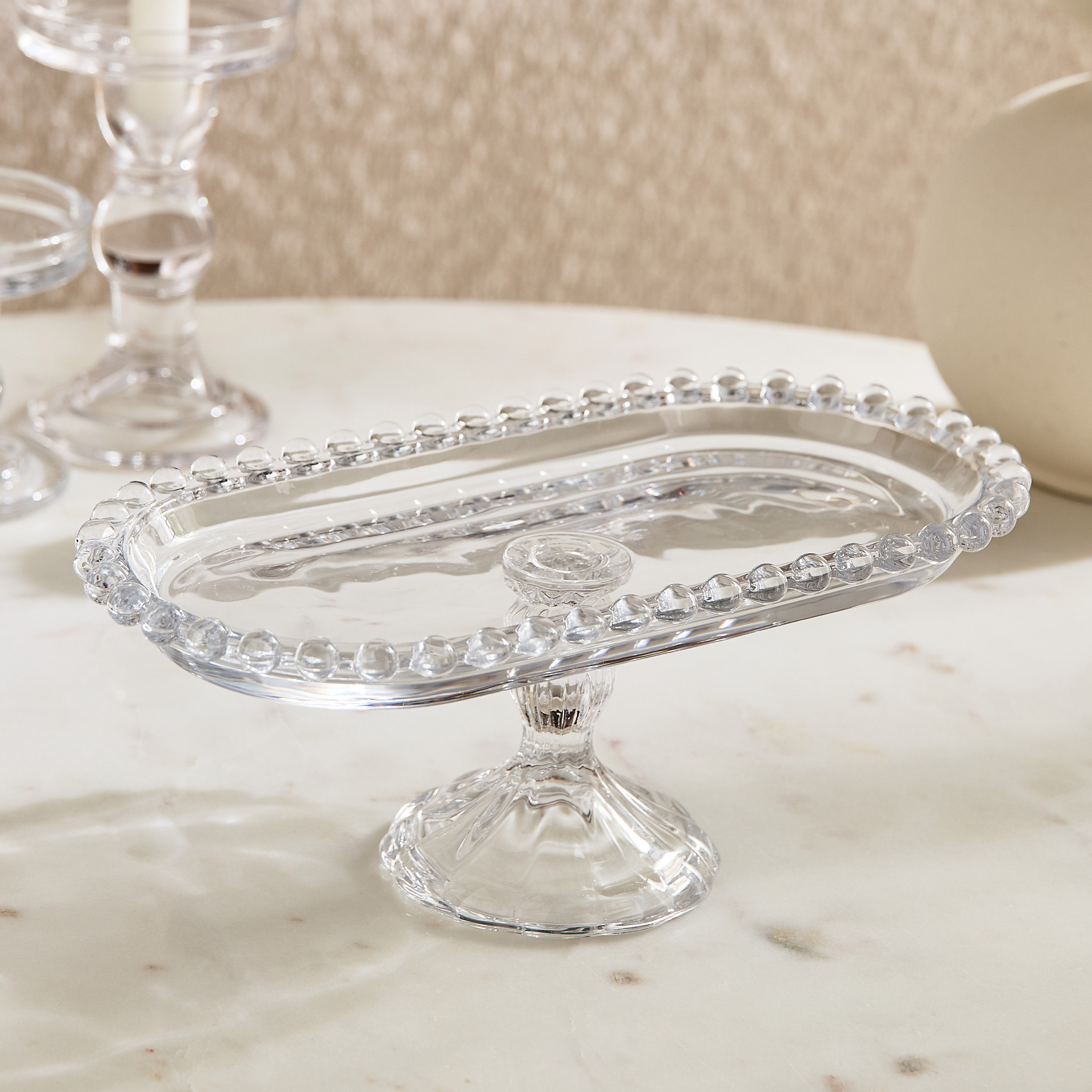 Merriam Beaded Plate with Stand - 25x13x10 cm-hbxhomeware-hbxkitchen-image-2