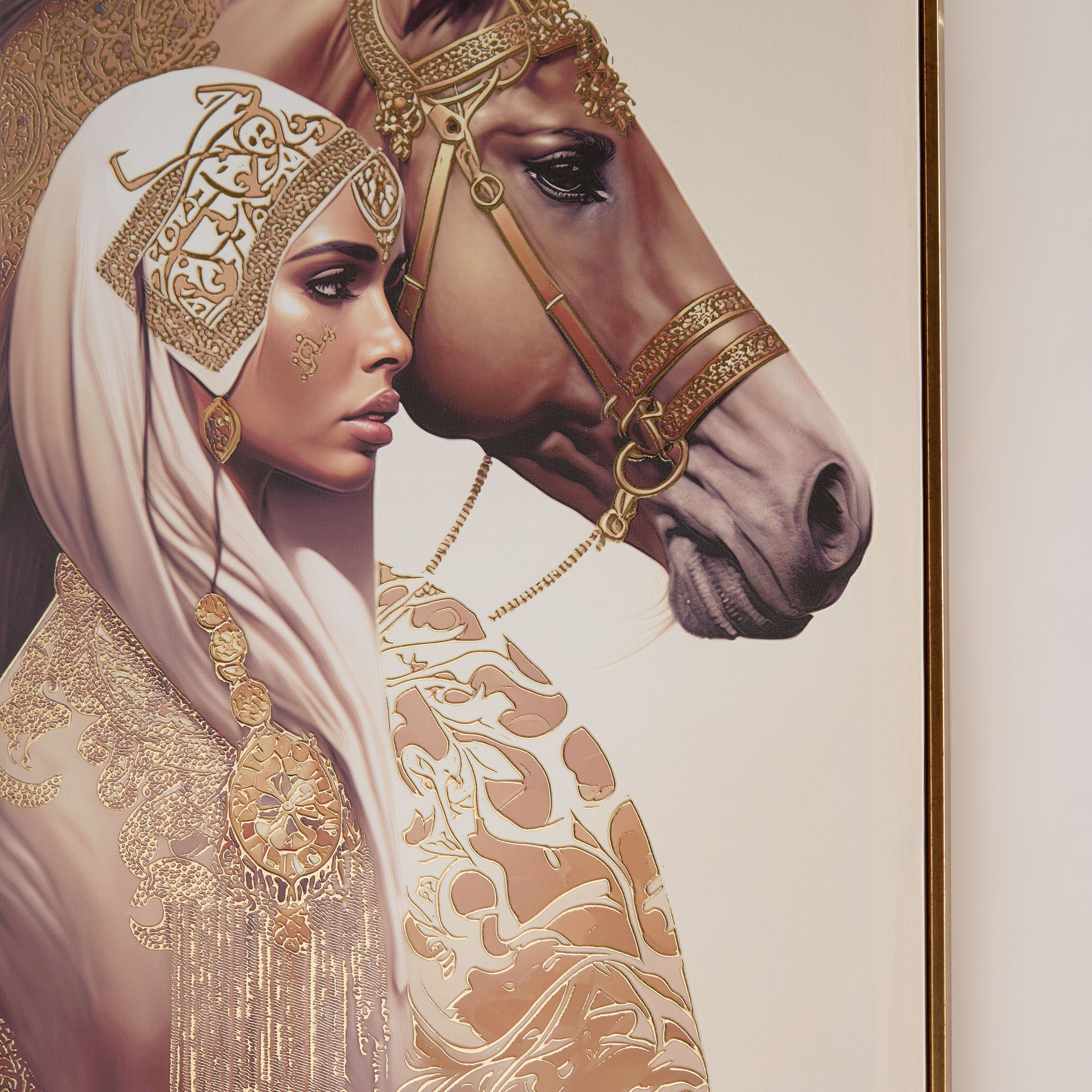 Iqra Samra Lady with Horse Framed Canvas Wall Art - 50x70x2.8 cm-hbxhomeware-hbxdecorandfurnishings-image-3