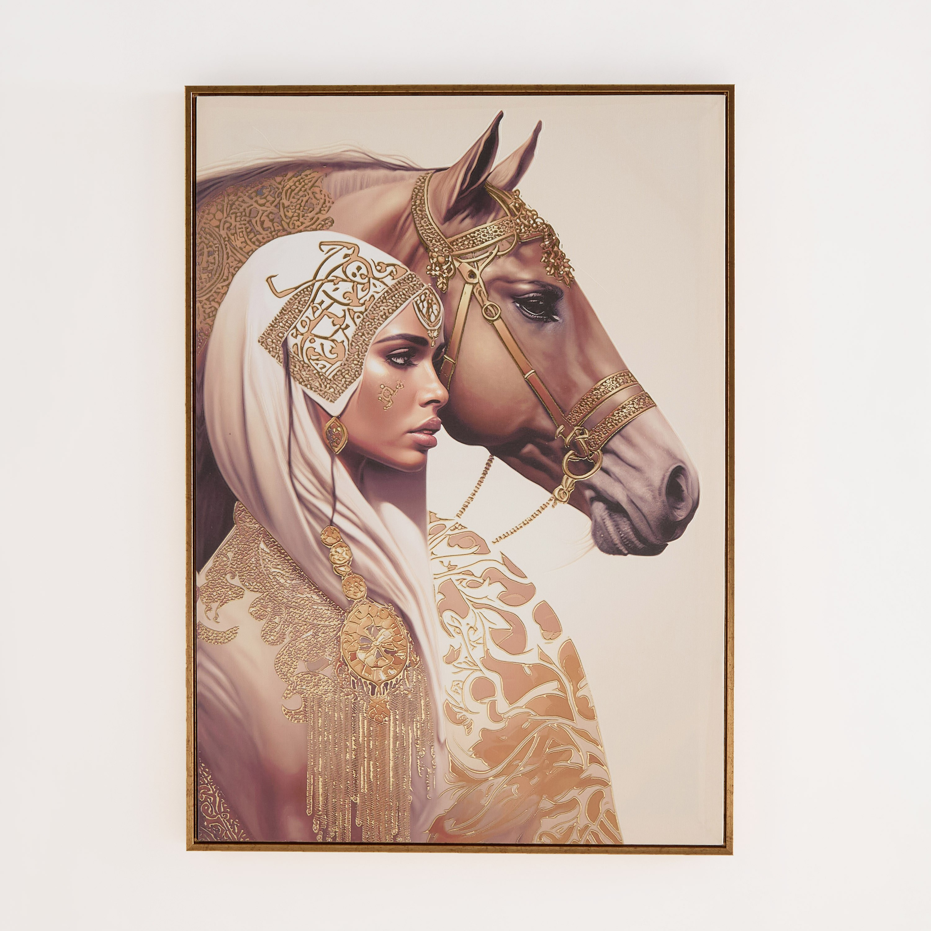 Iqra Samra Lady with Horse Framed Canvas Wall Art - 50x70x2.8 cm-hbxhomeware-hbxdecorandfurnishings-image-5