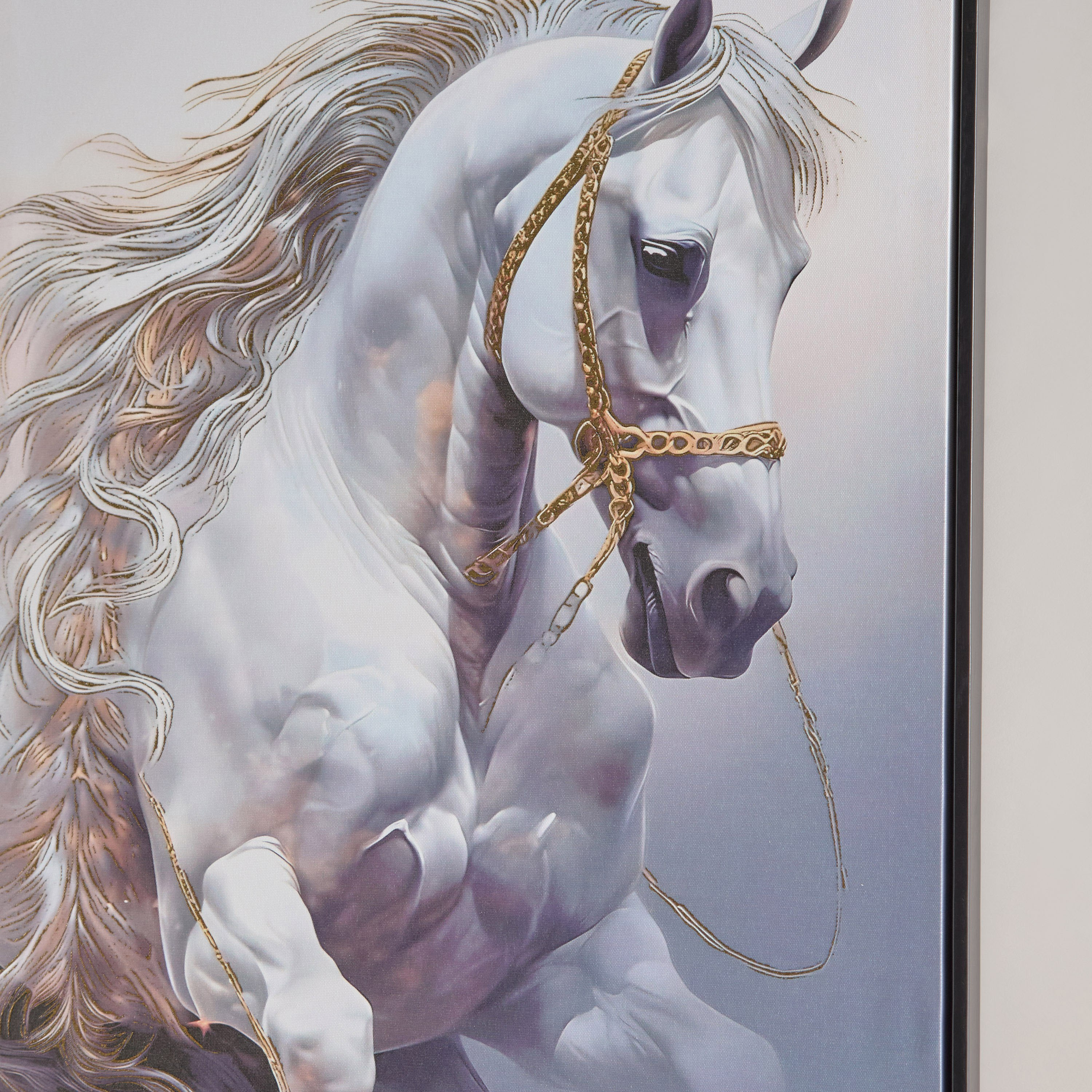 Iqra Samra Running Horse Framed Canvas with Foil - 50x70x2.8 cm-hbxhomeware-hbxdecorandfurnishings-image-3