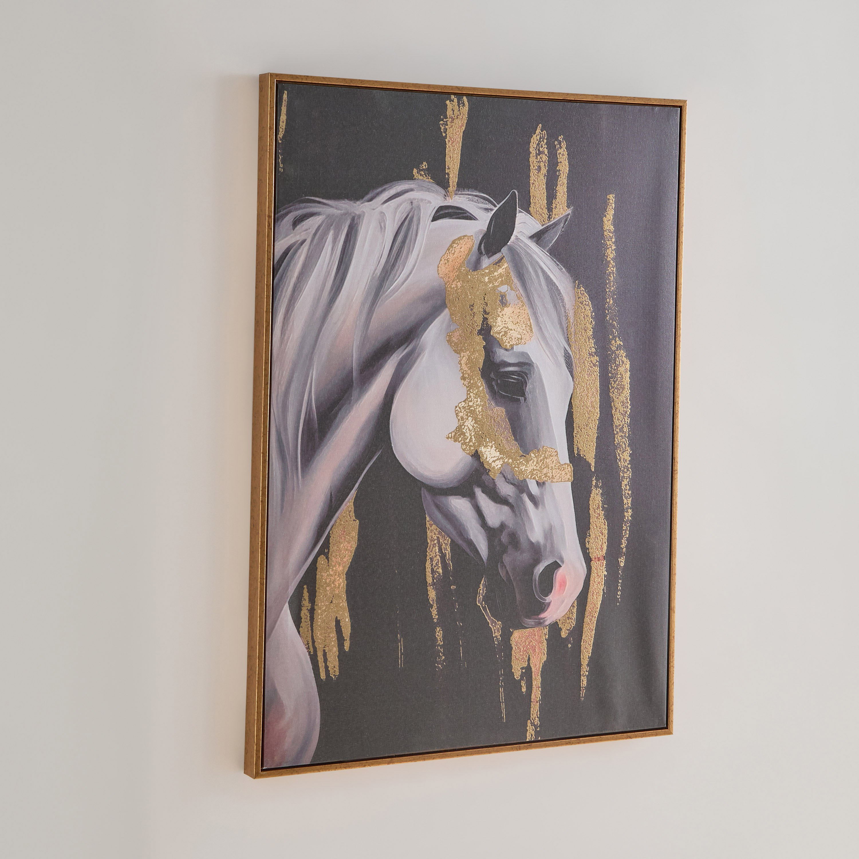 Iqra Samra Horse Face Framed Canvas with Foil - 50x70x2.8 cm-PROMO_HB_AE_B1G1_250925-image-1