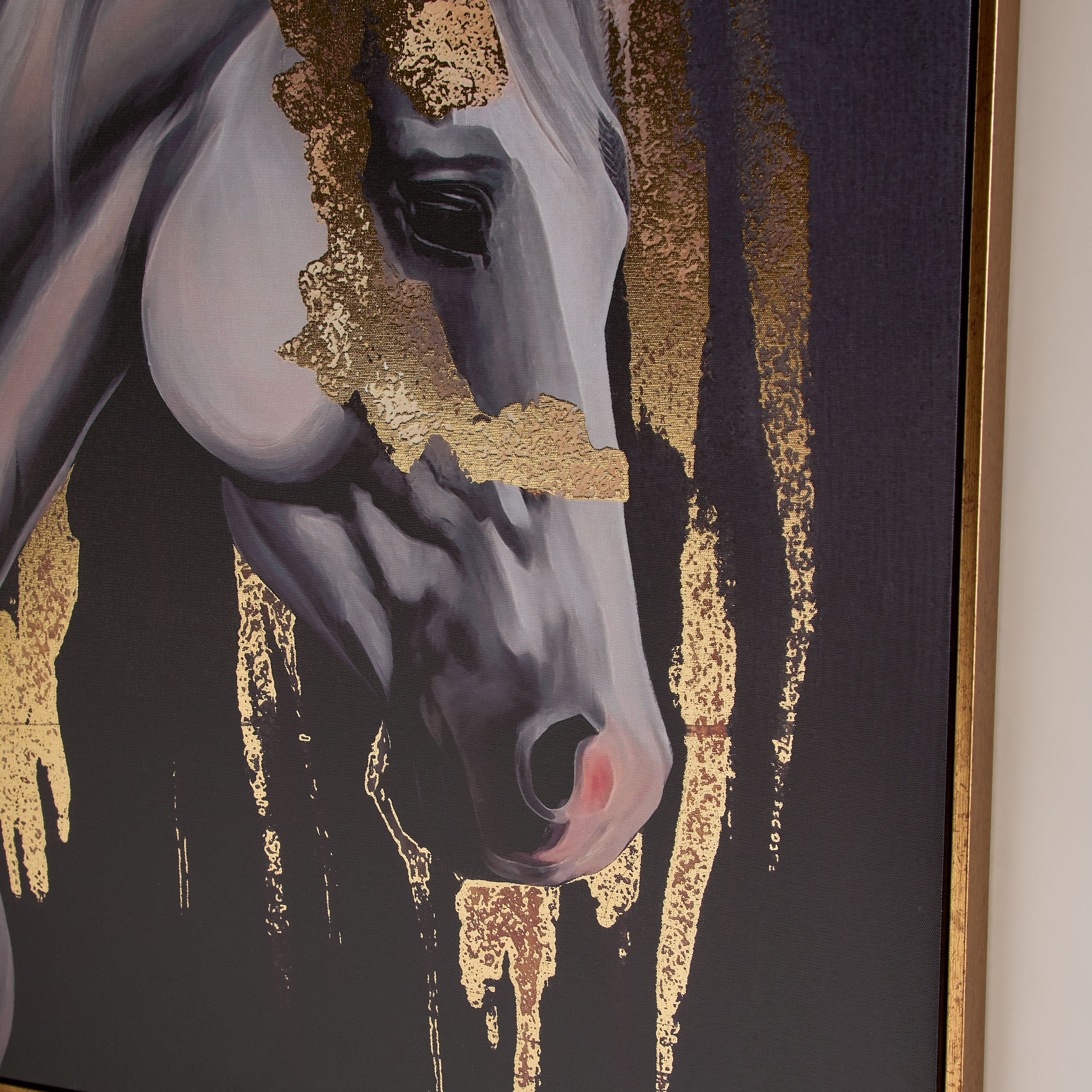 Iqra Samra Horse Face Framed Canvas with Foil - 50x70x2.8 cm-PROMO_HB_AE_B1G1_250925-image-3