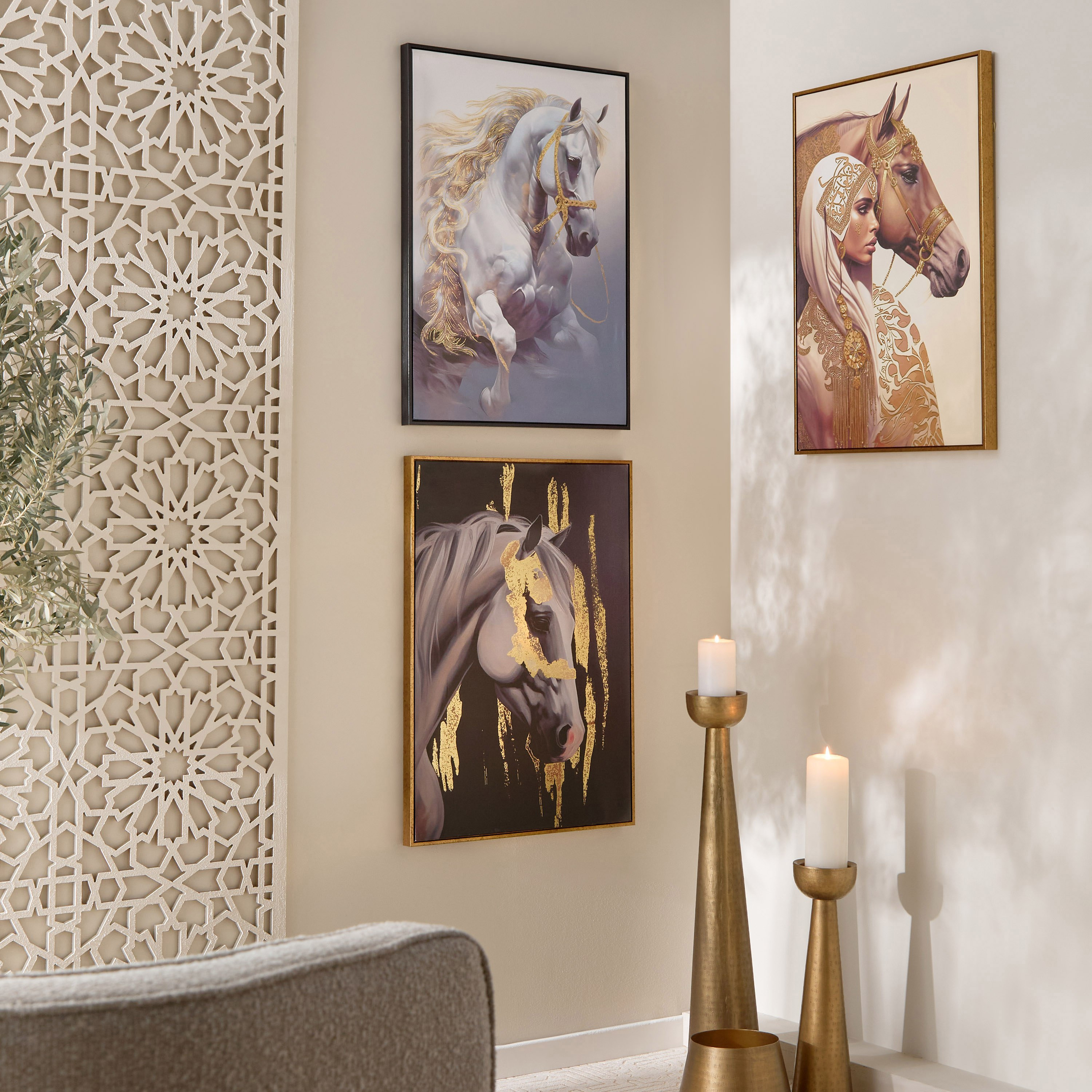 Iqra Samra Horse Face Framed Canvas with Foil - 50x70x2.8 cm-PROMO_HB_AE_B1G1_250925-image-4