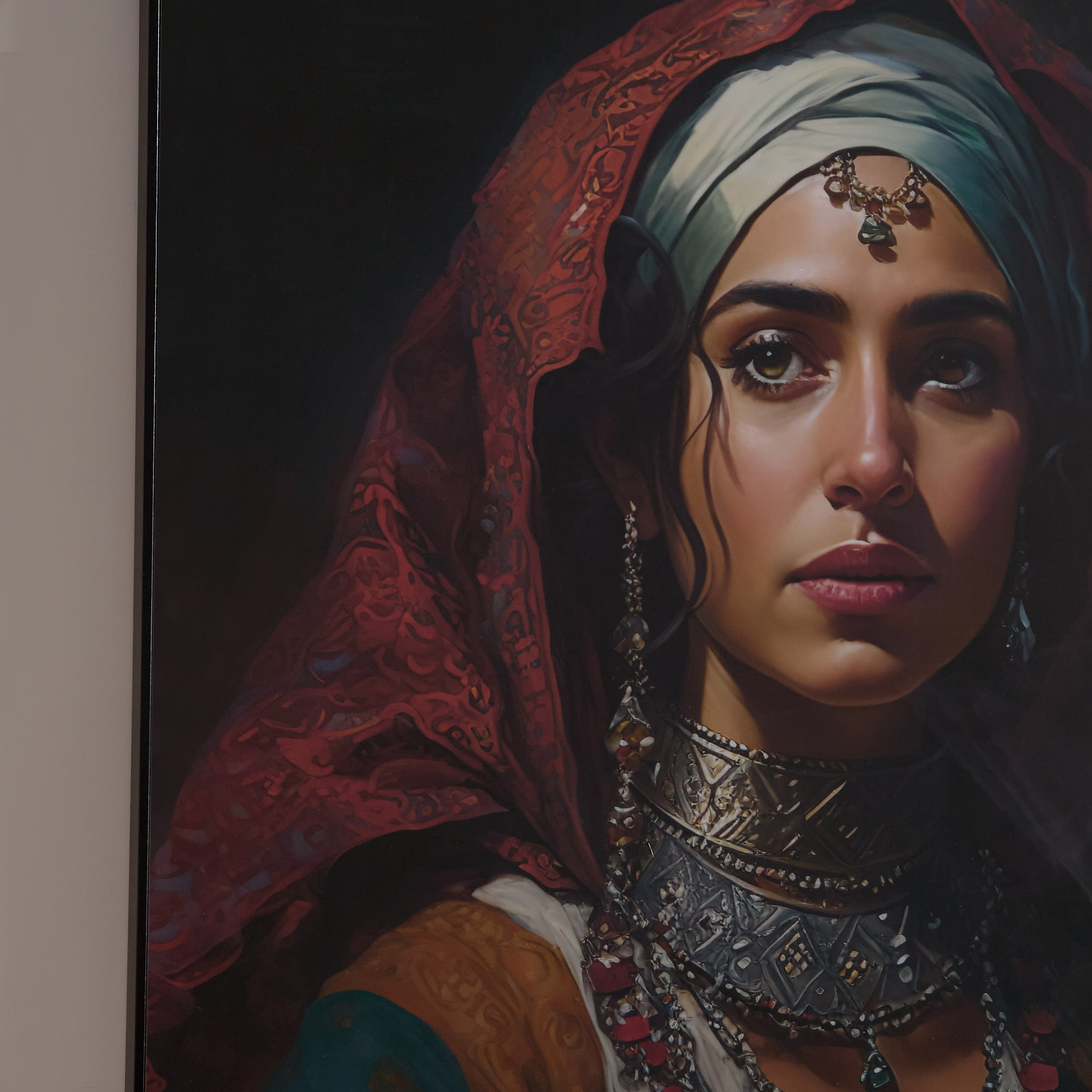 لوحة مؤطرة لفتاة بتشطيب لامع من إقرأ سمرا - 60x60x2.5 سم-hbxhomeware-hbxdecorandfurnishings-image-3