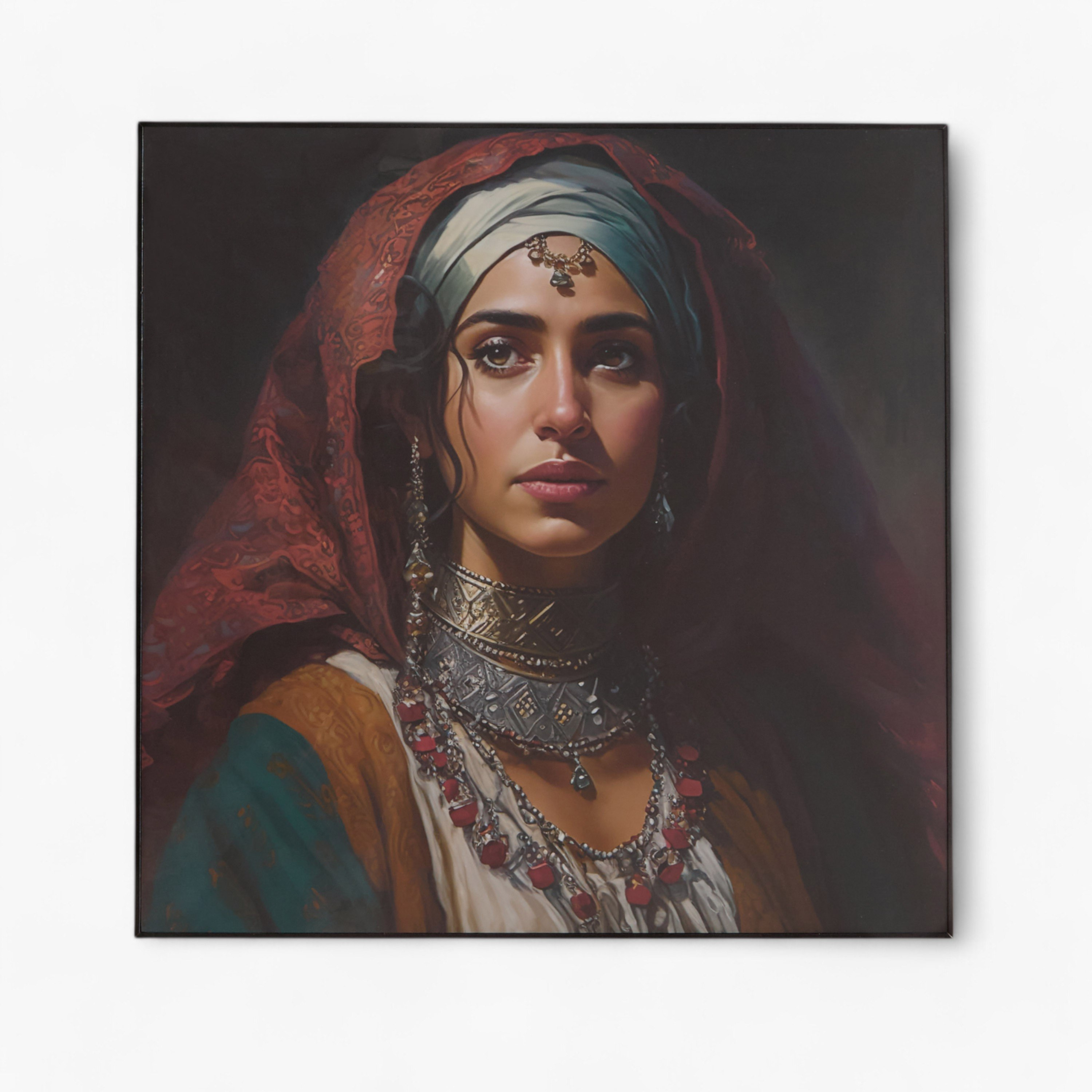 لوحة مؤطرة لفتاة بتشطيب لامع من إقرأ سمرا - 60x60x2.5 سم-hbxhomeware-hbxdecorandfurnishings-image-5