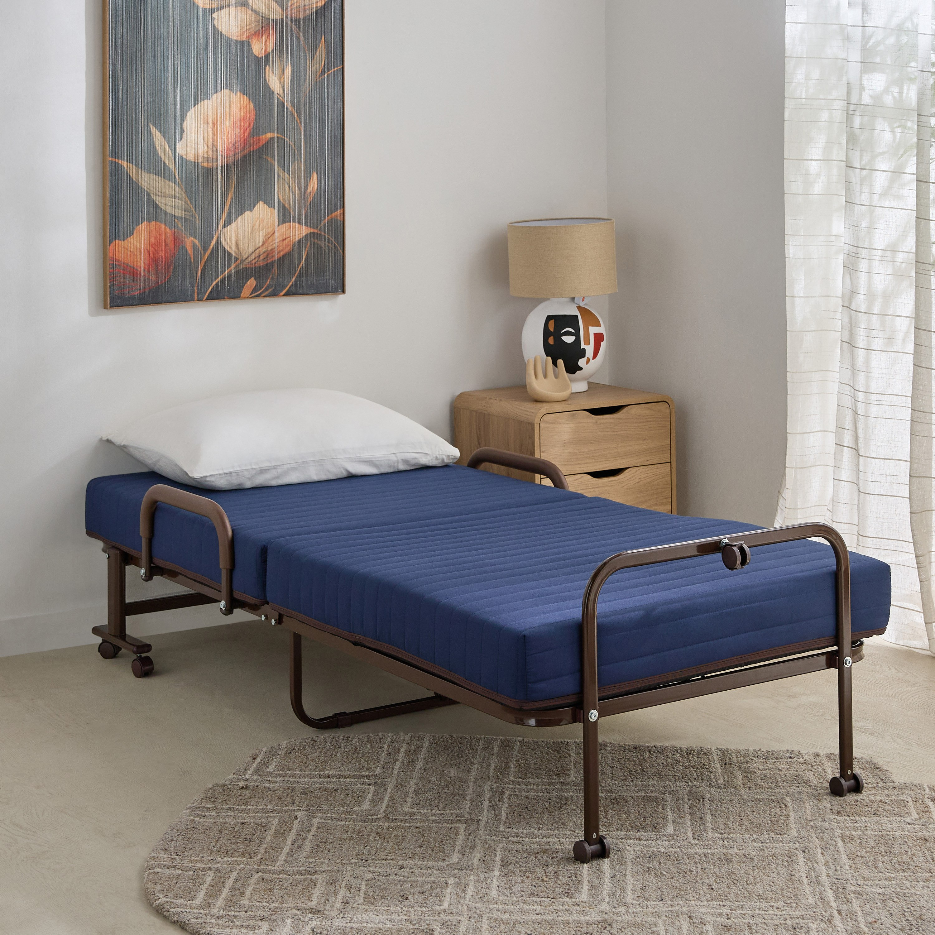 سرير فردي قابل للطي والتعديل بمرتبة ميموري فوم - برانسون من موڤو - 90x190 سم-hbxfurniture-bedsandbedsets-daybeds-image-1