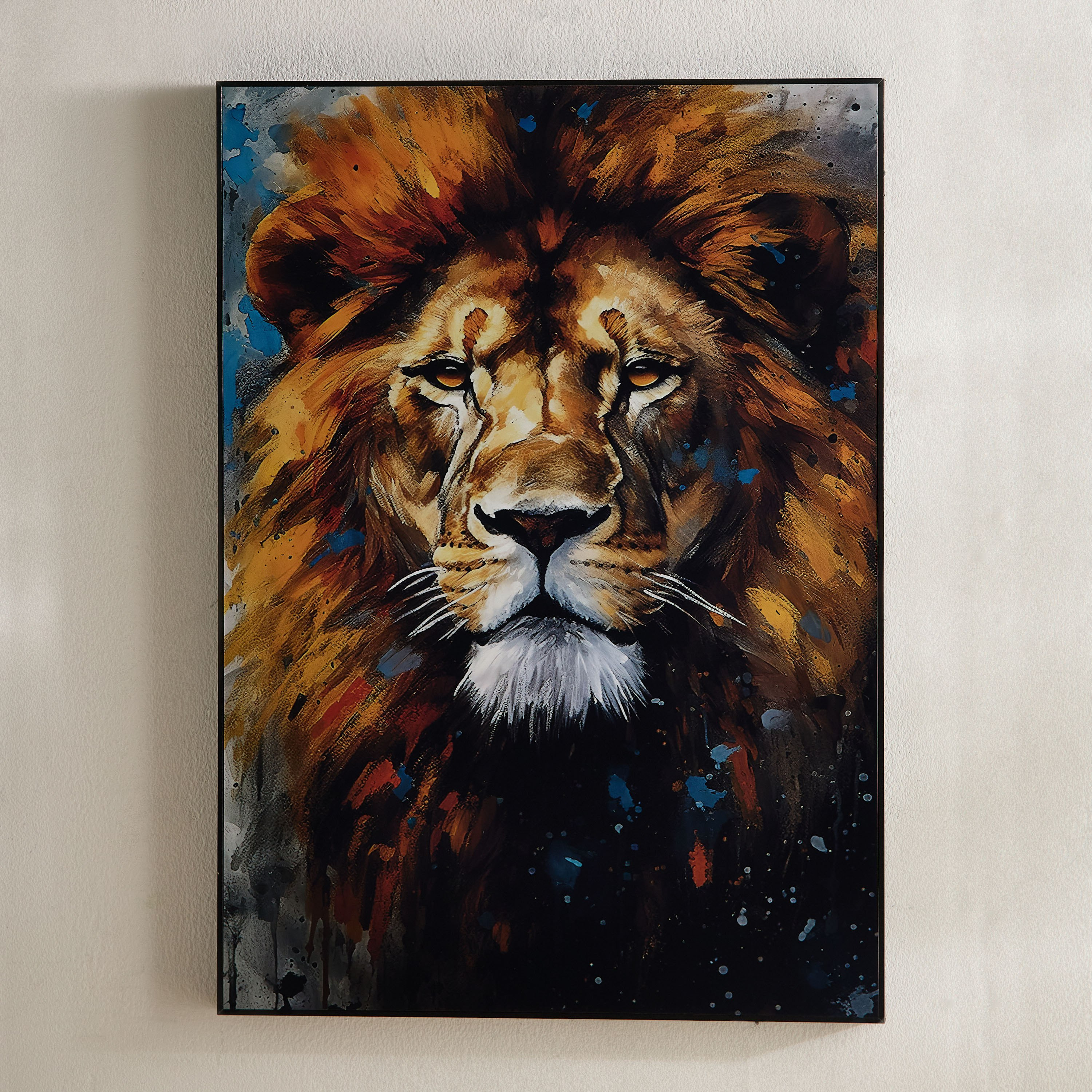 لوحة أسد مؤطرة من فوسيل - 50x70x2.5 سم-PROMO_HB_AE_B1G1_250925-image-2