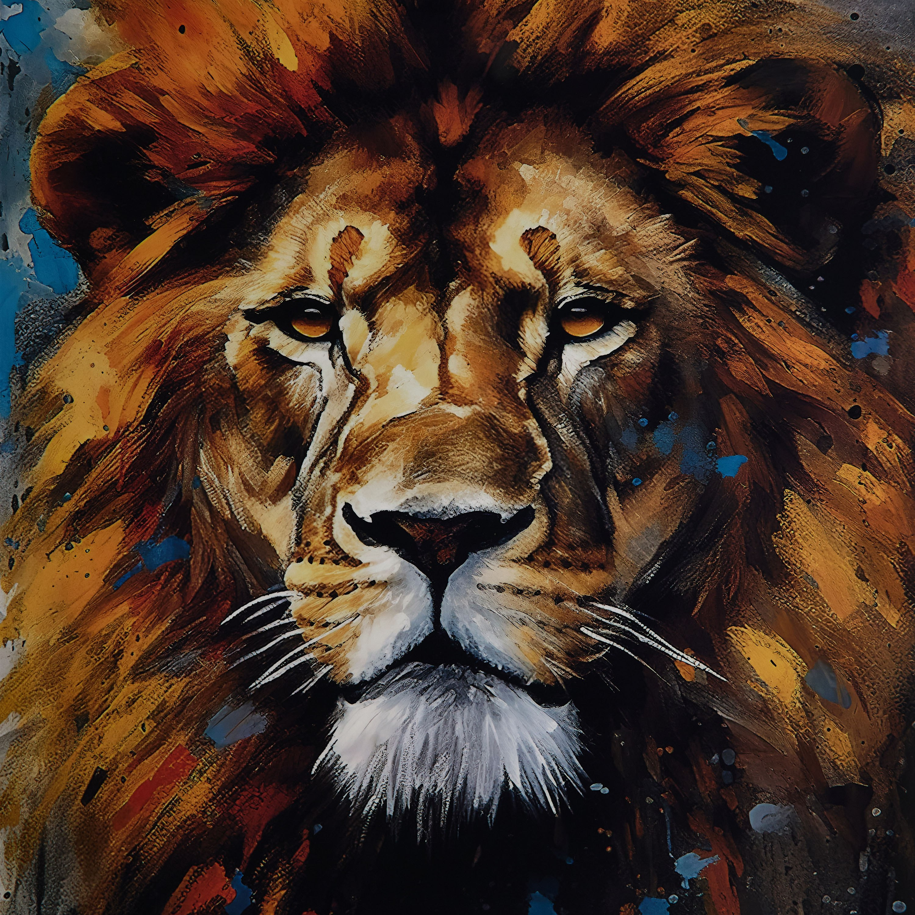 لوحة أسد مؤطرة من فوسيل - 50x70x2.5 سم-PROMO_HB_AE_B1G1_250925-image-4