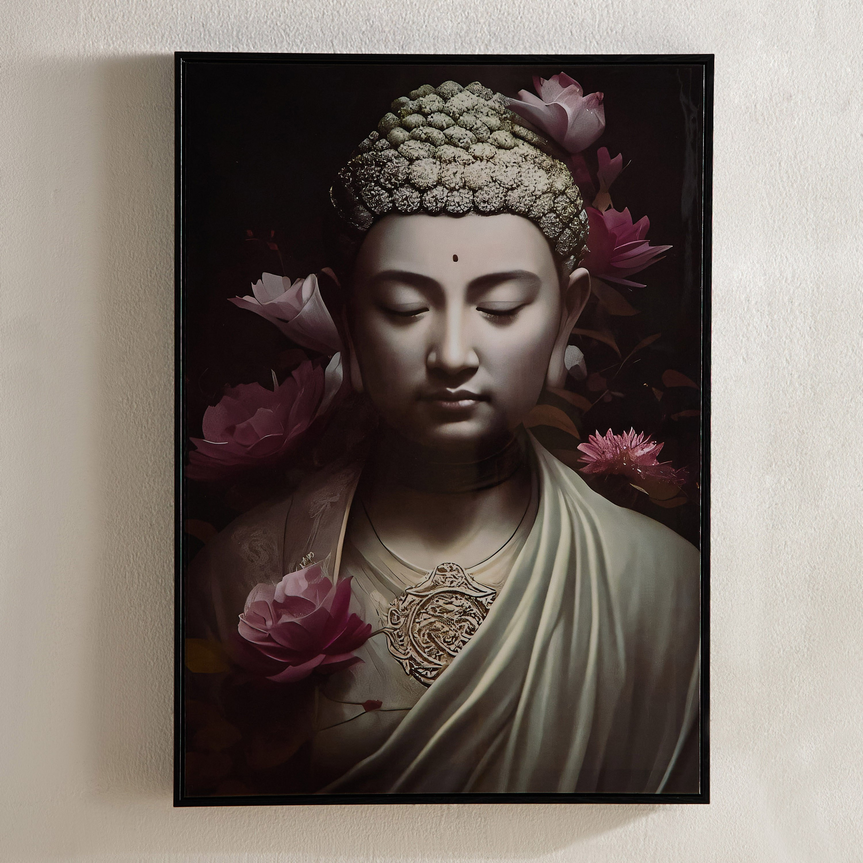 زينة مؤطرة لبوذا من فوسيل - 50x70x2.5 سم-hbxhomeware-hbxdecorandfurnishings-image-2