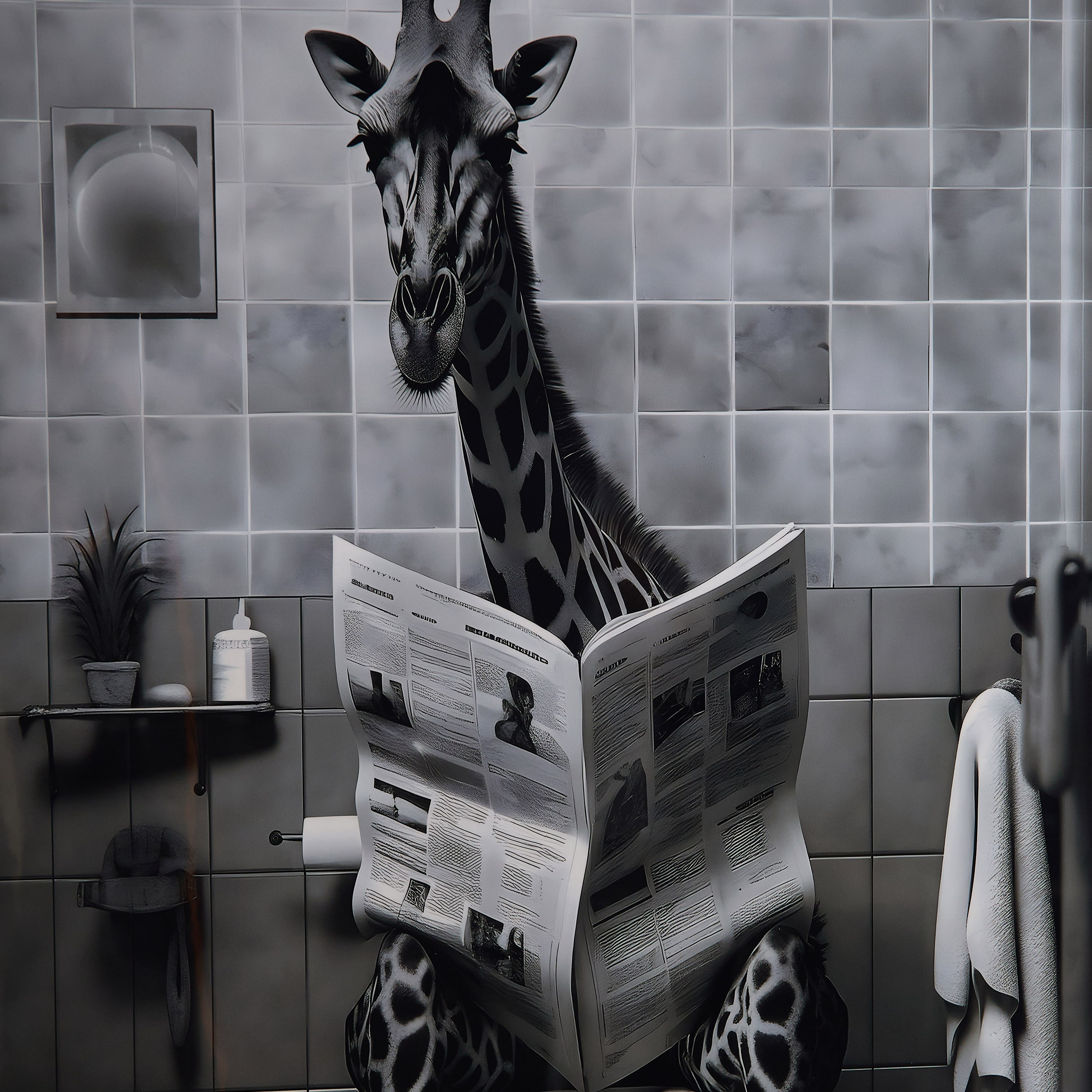 Fossel Giraffe Framed Picture with ABS High Gloss Surface - 60x90x2.5 cm-hbxhomeware-hbxdecorandfurnishings-image-2