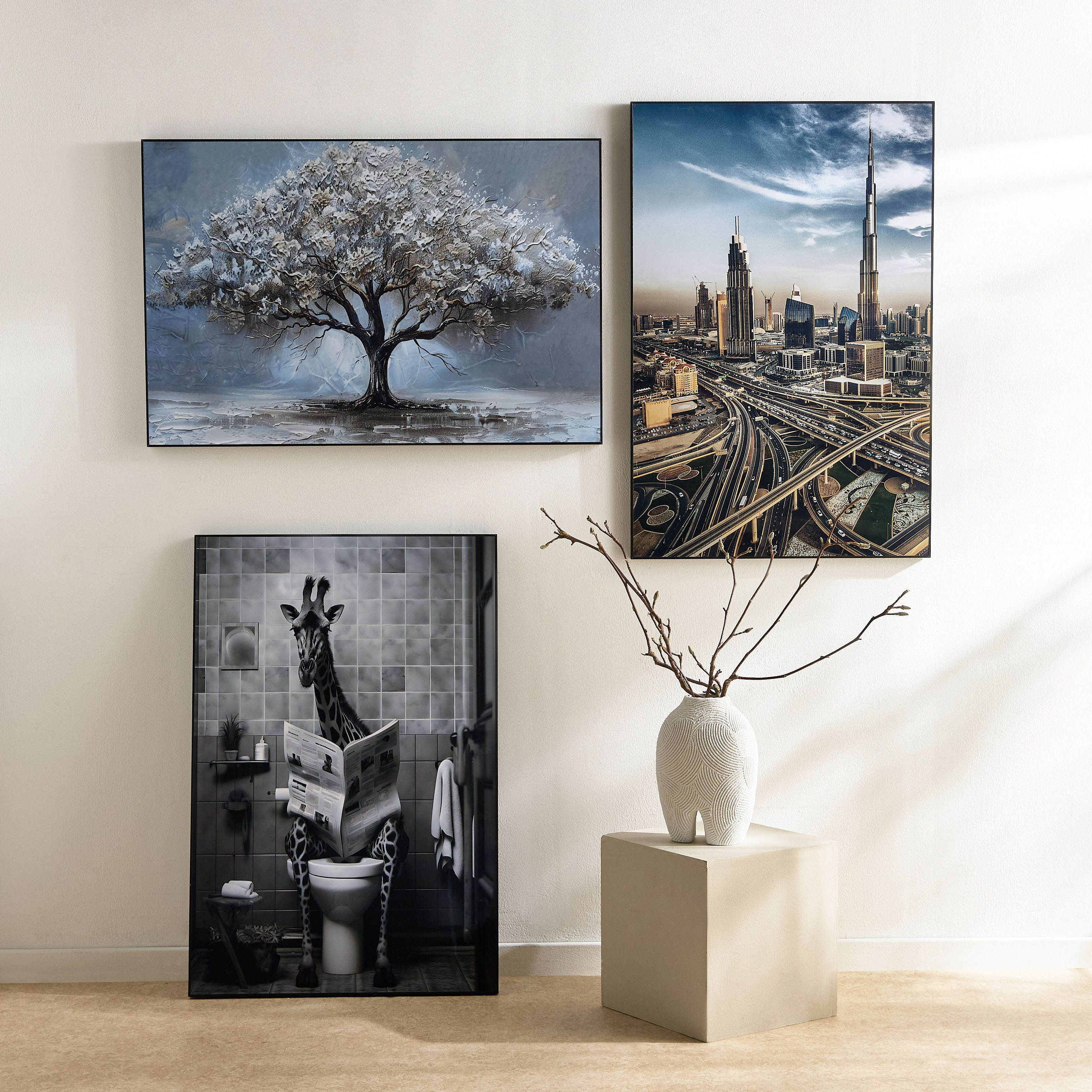 Fossel Giraffe Framed Picture with ABS High Gloss Surface - 60x90x2.5 cm-hbxhomeware-hbxdecorandfurnishings-image-4
