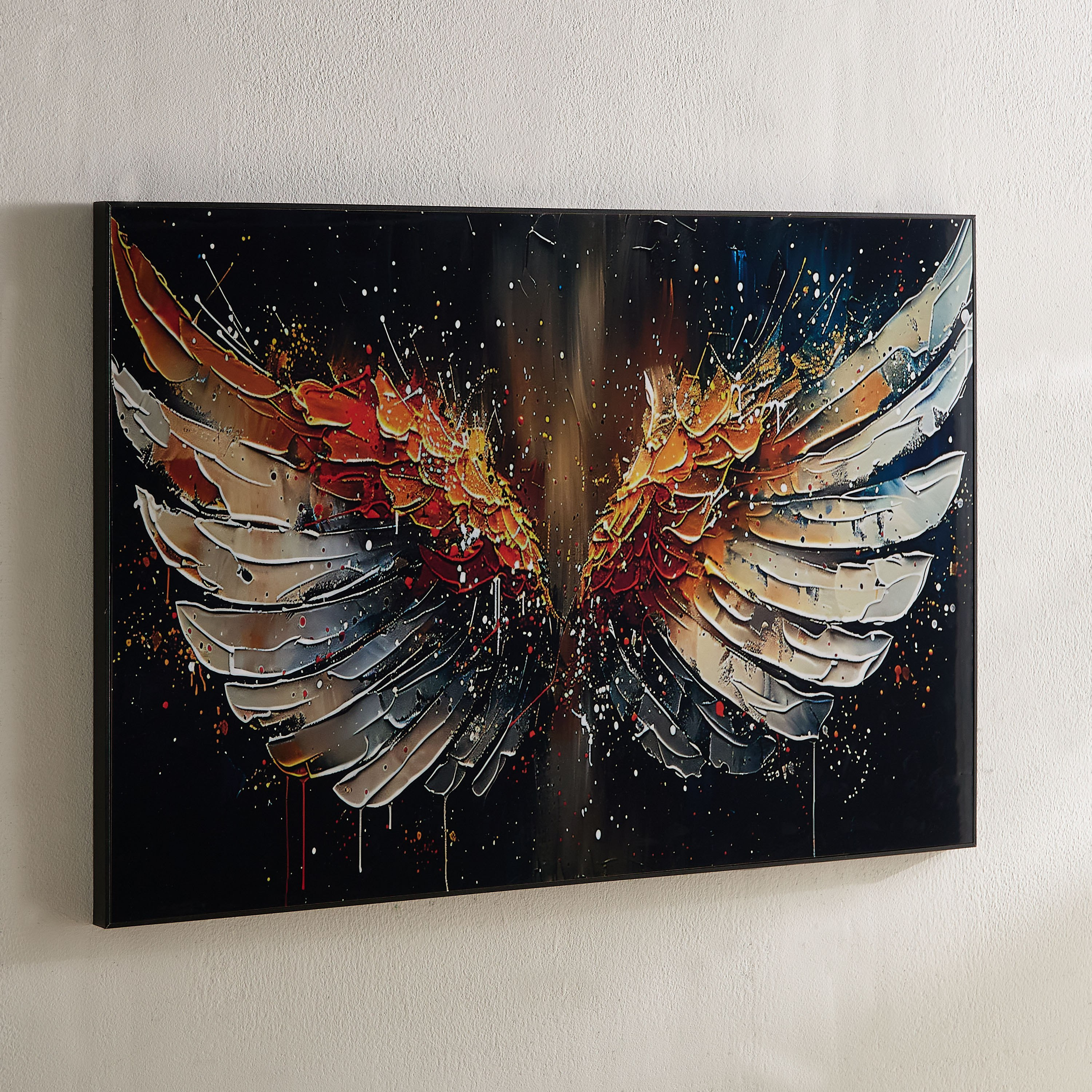 زينة حائط مؤطرة ريش بسطح إيه بي إس عالي اللمعان من فوسيل - 60x90x2.5 سم-hbxhomeware-hbxdecorandfurnishings-image-1