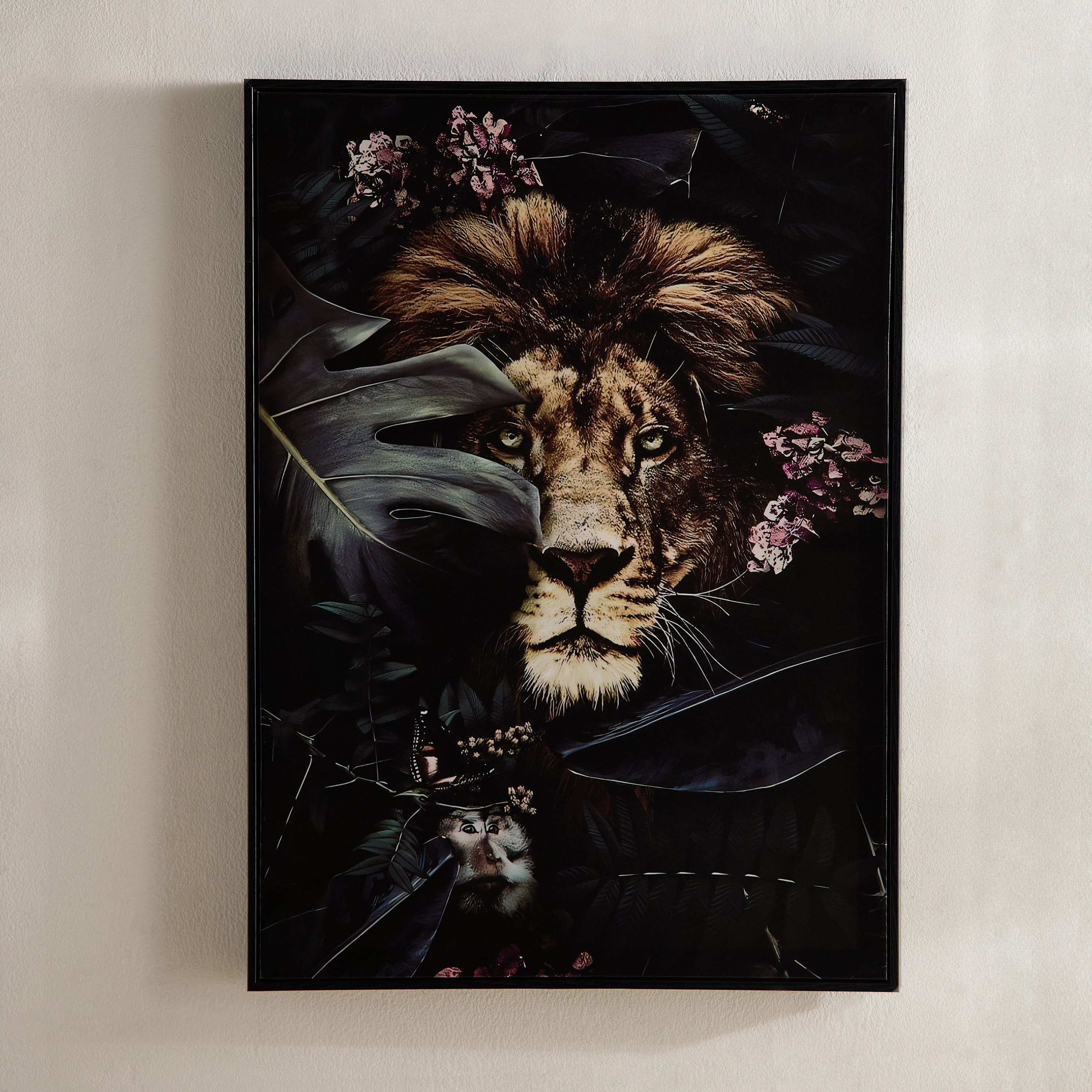 لوحة أسد مؤطرة من فوسيل - 50x70x3 سم-PROMO_HB_AE_B2G2_011025-image-2