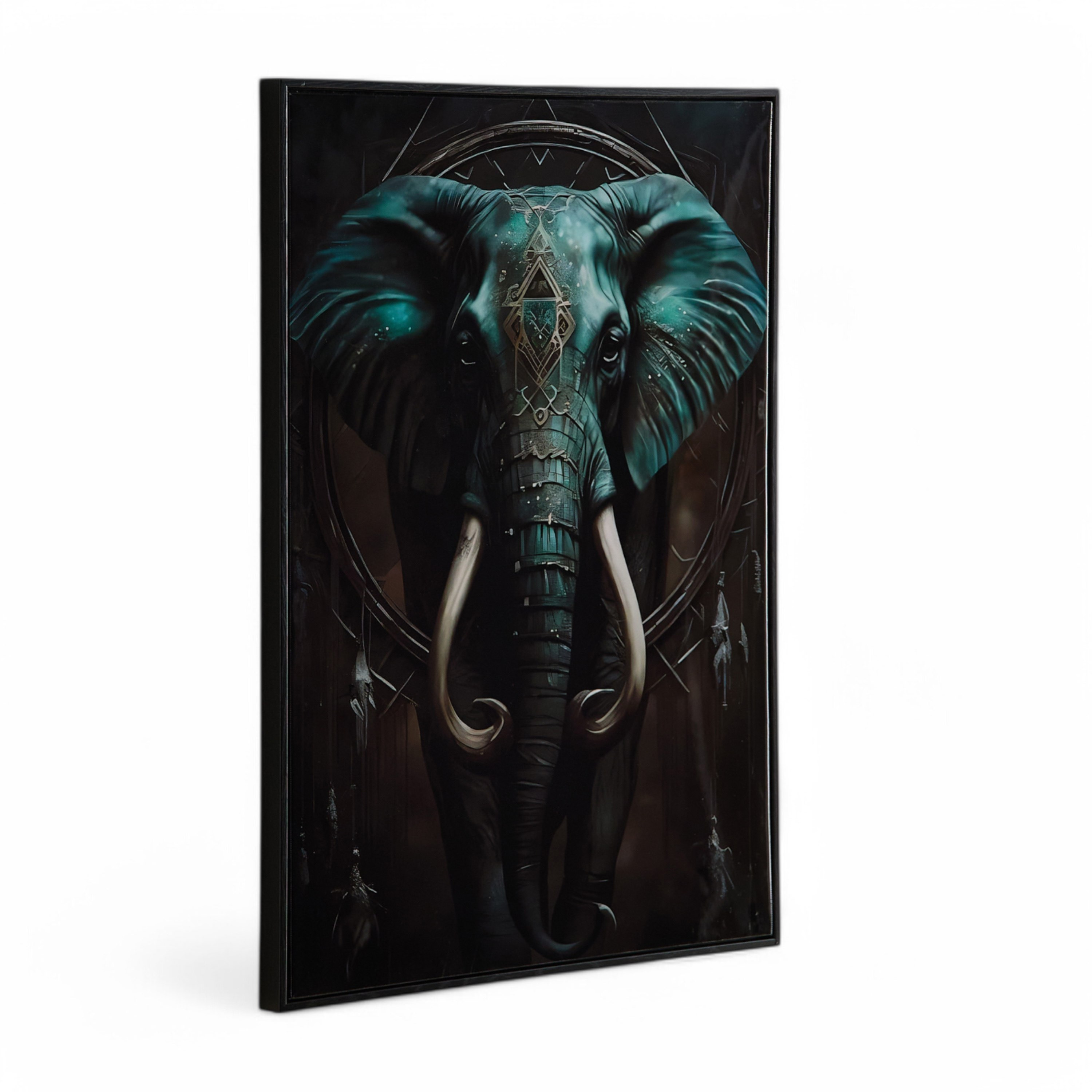 زينة حائط كانفاس مؤطرة بطبعات فيل وسطح إيه بي إس عالي اللمعان من فوسيل - 50x70x3 سم-hbxhomeware-hbxdecorandfurnishings-image-6