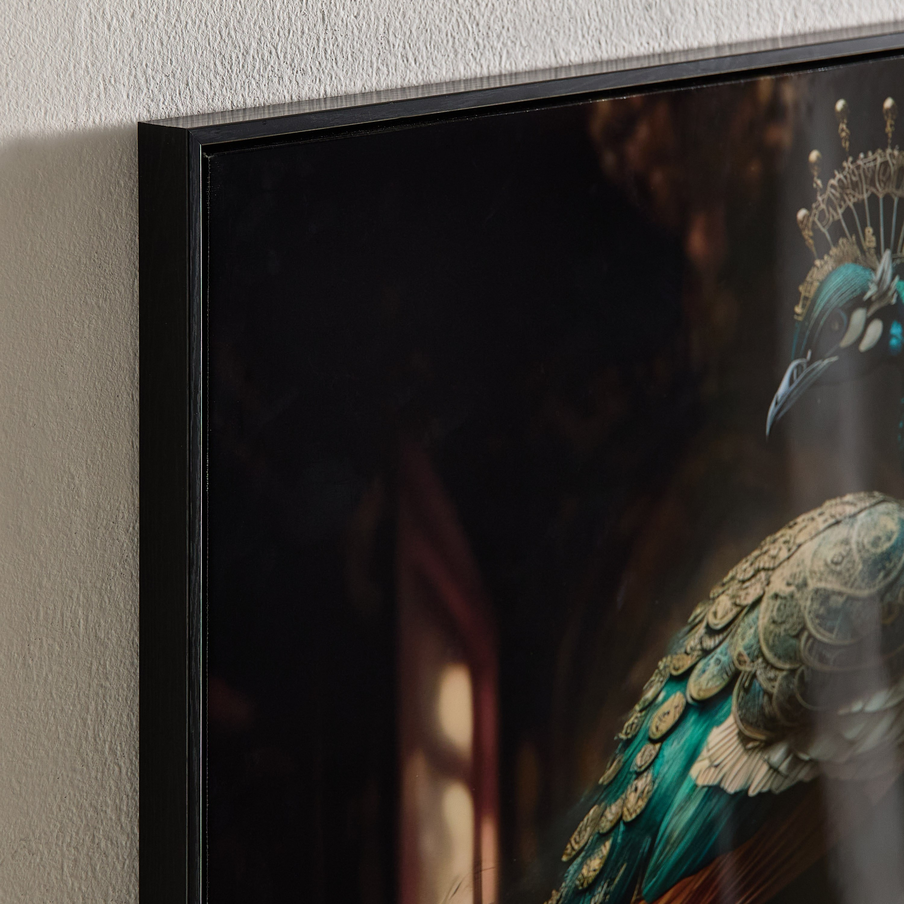 Fossel Peacock Framed Canvas with ABS High Gloss Surface - 60x60x3 cm-hbxhomeware-hbxdecorandfurnishings-image-4