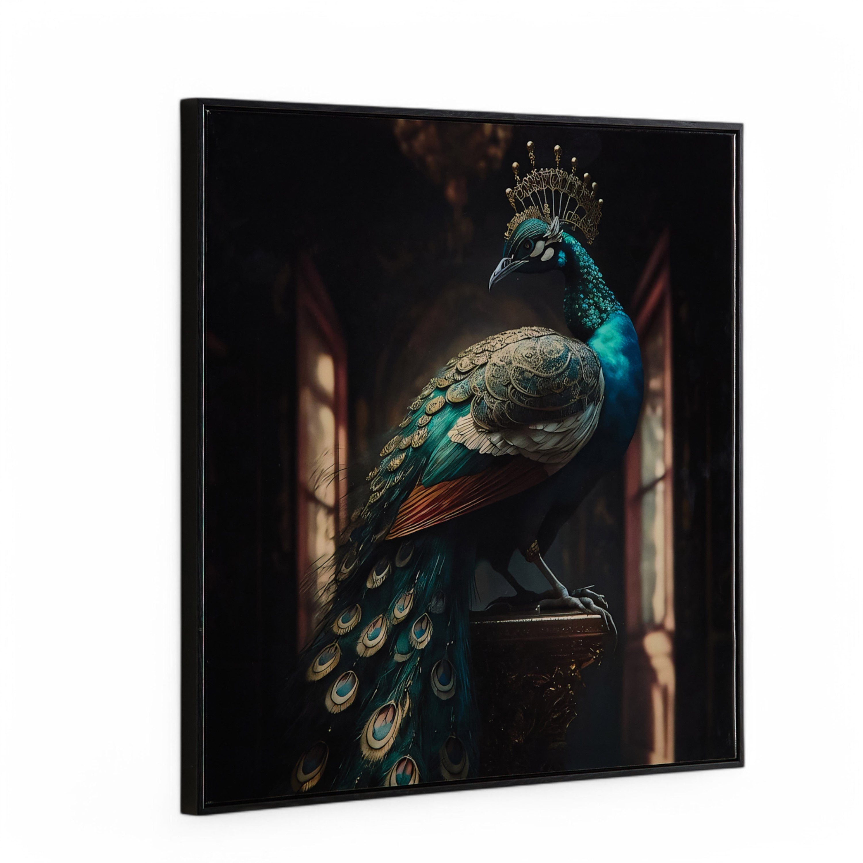 Fossel Peacock Framed Canvas with ABS High Gloss Surface - 60x60x3 cm-hbxhomeware-hbxdecorandfurnishings-image-6