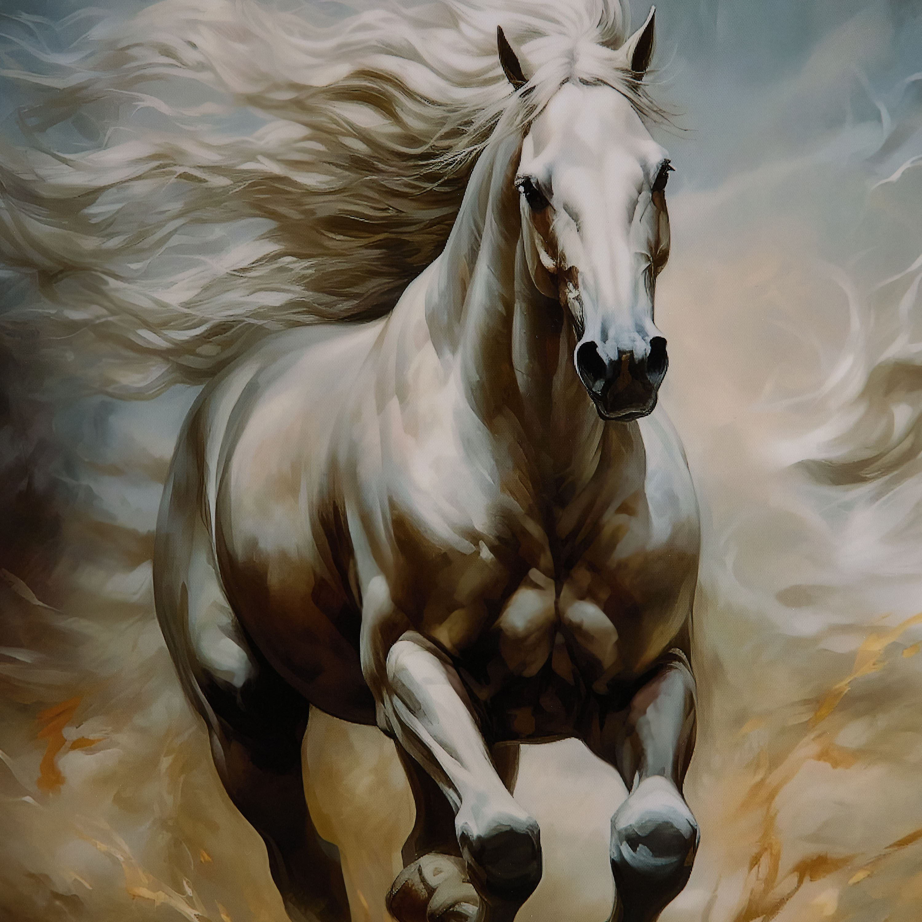 Fossel Running Horse Framed Canvas with ABS High Gloss Surface - 60x60x3 cm-hbxhomeware-hbxdecorandfurnishings-image-3