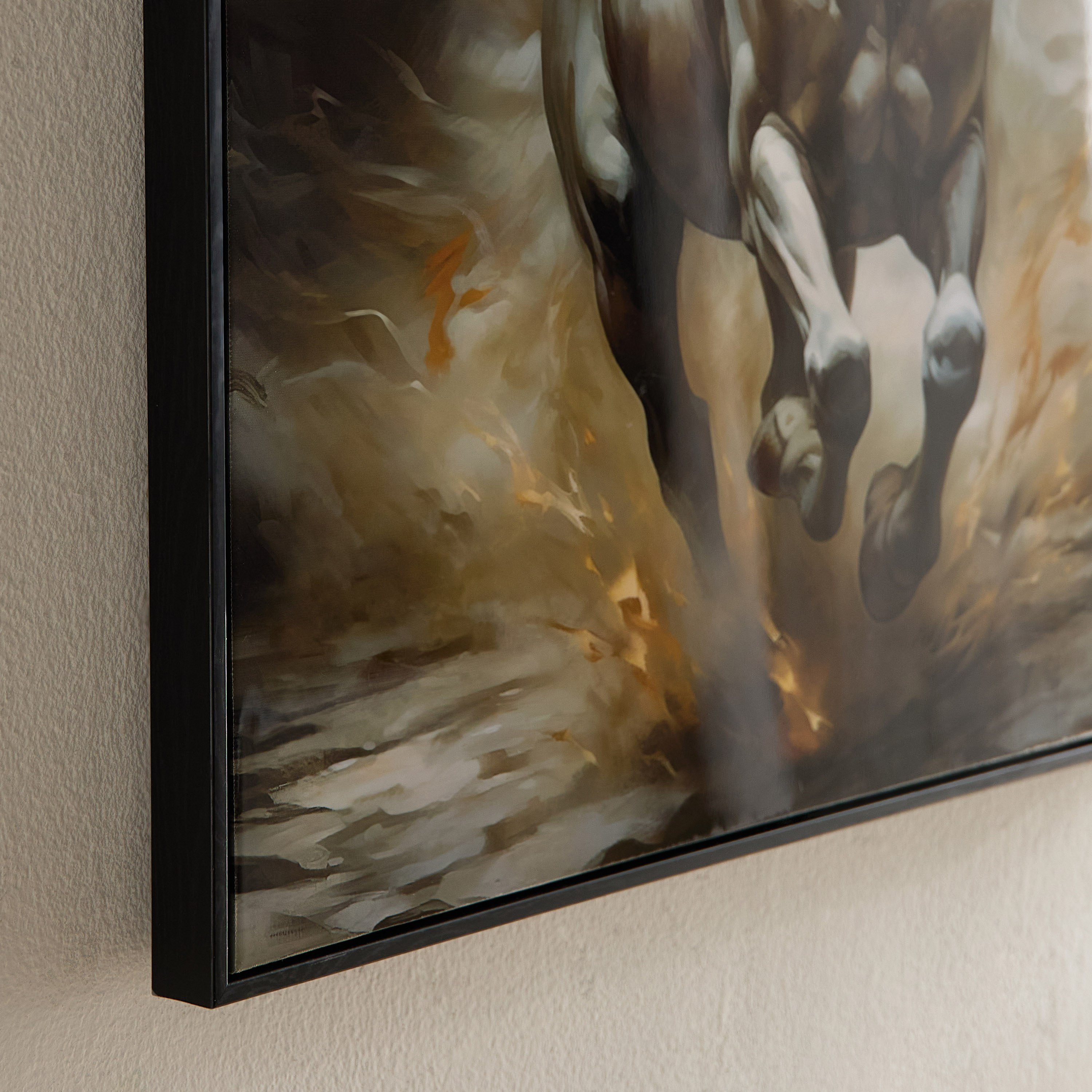 Fossel Running Horse Framed Canvas with ABS High Gloss Surface - 60x60x3 cm-hbxhomeware-hbxdecorandfurnishings-image-4