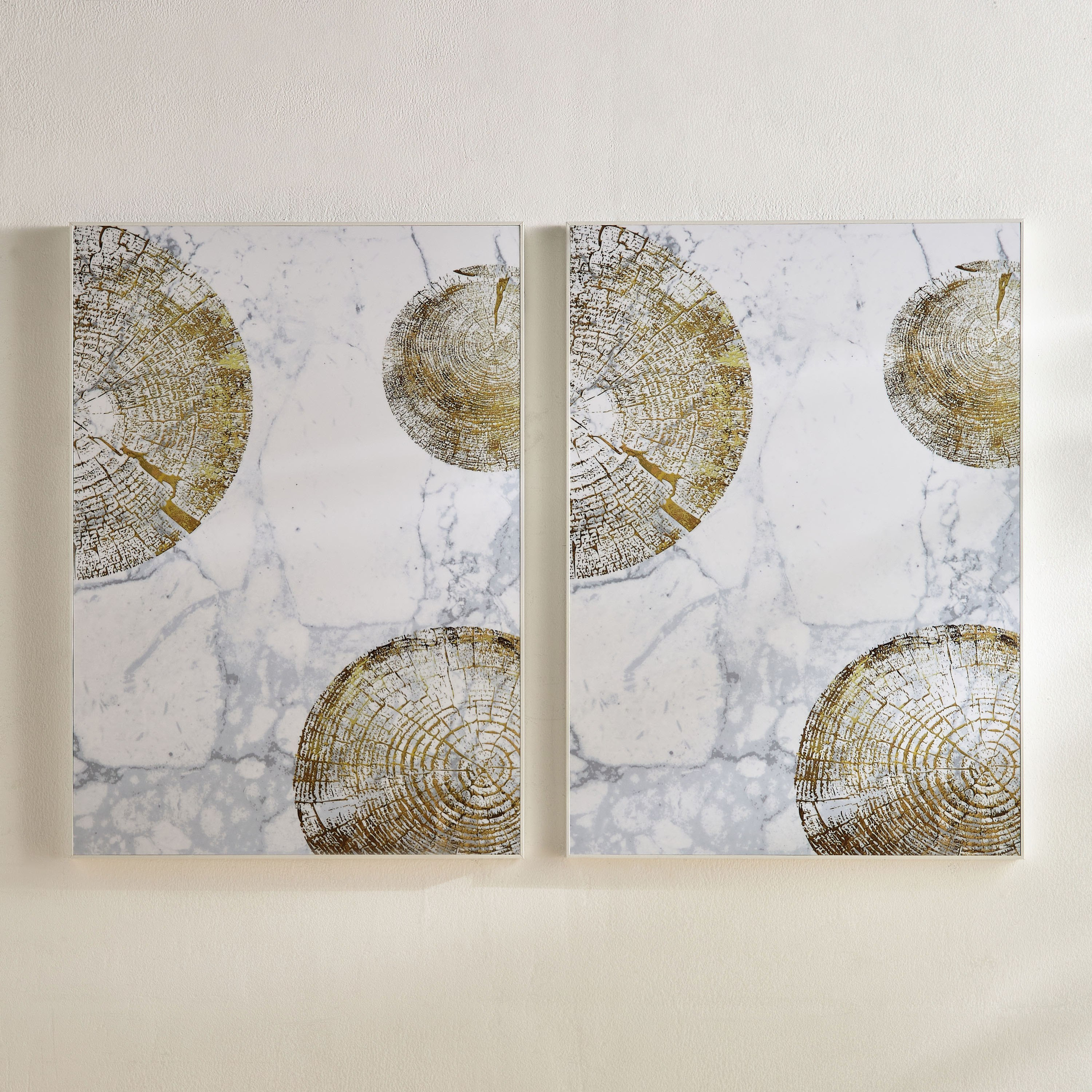 طقم زينة حائط مؤطرة بتصميم تجريدي قطعتين من فوسيل - 50x70x2.5 سم-hbxhomeware-hbxdecorandfurnishings-image-2