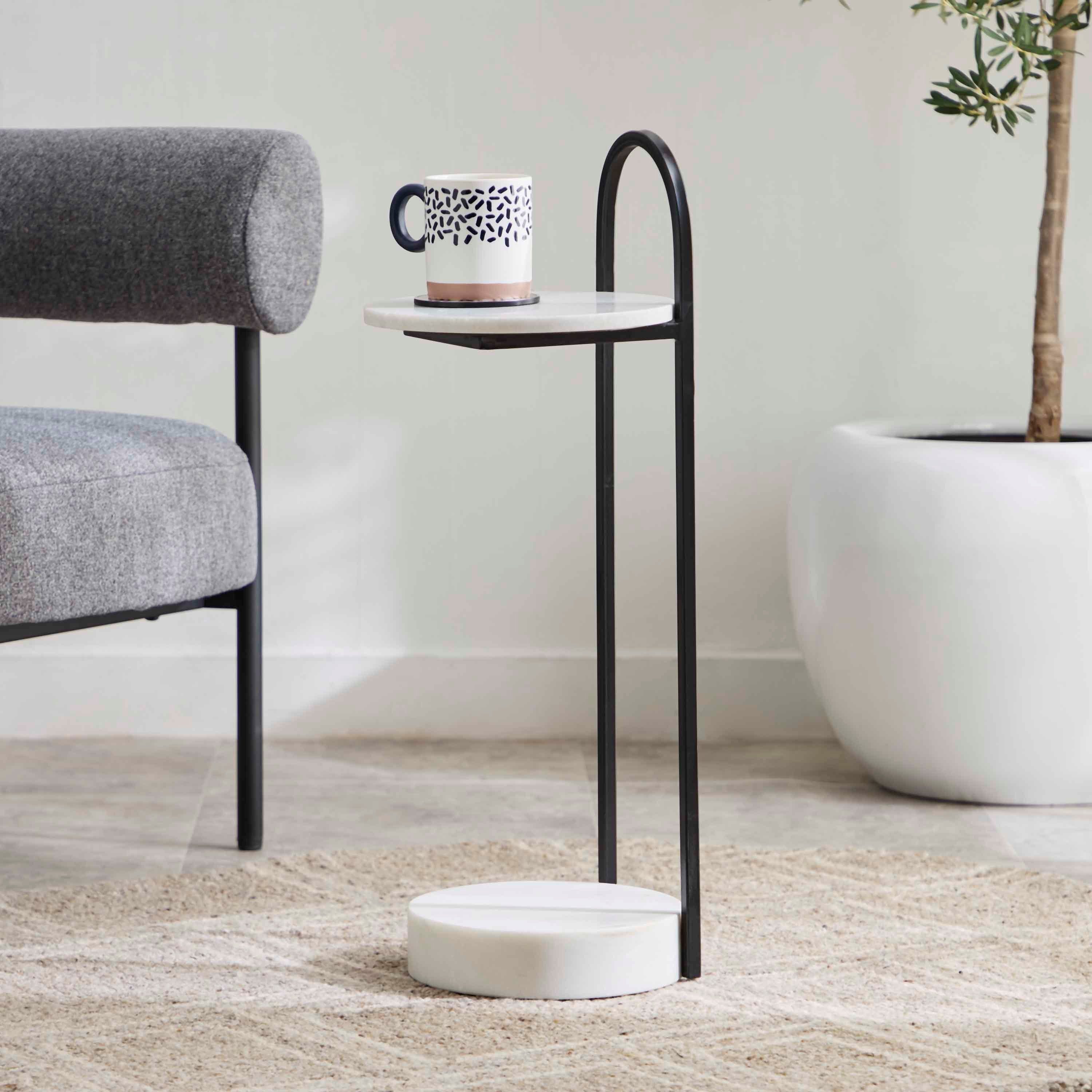 Cavon Ketty Genuine Marble Top Accent Table-hbxfurniture-livingroom-endtables-image-1