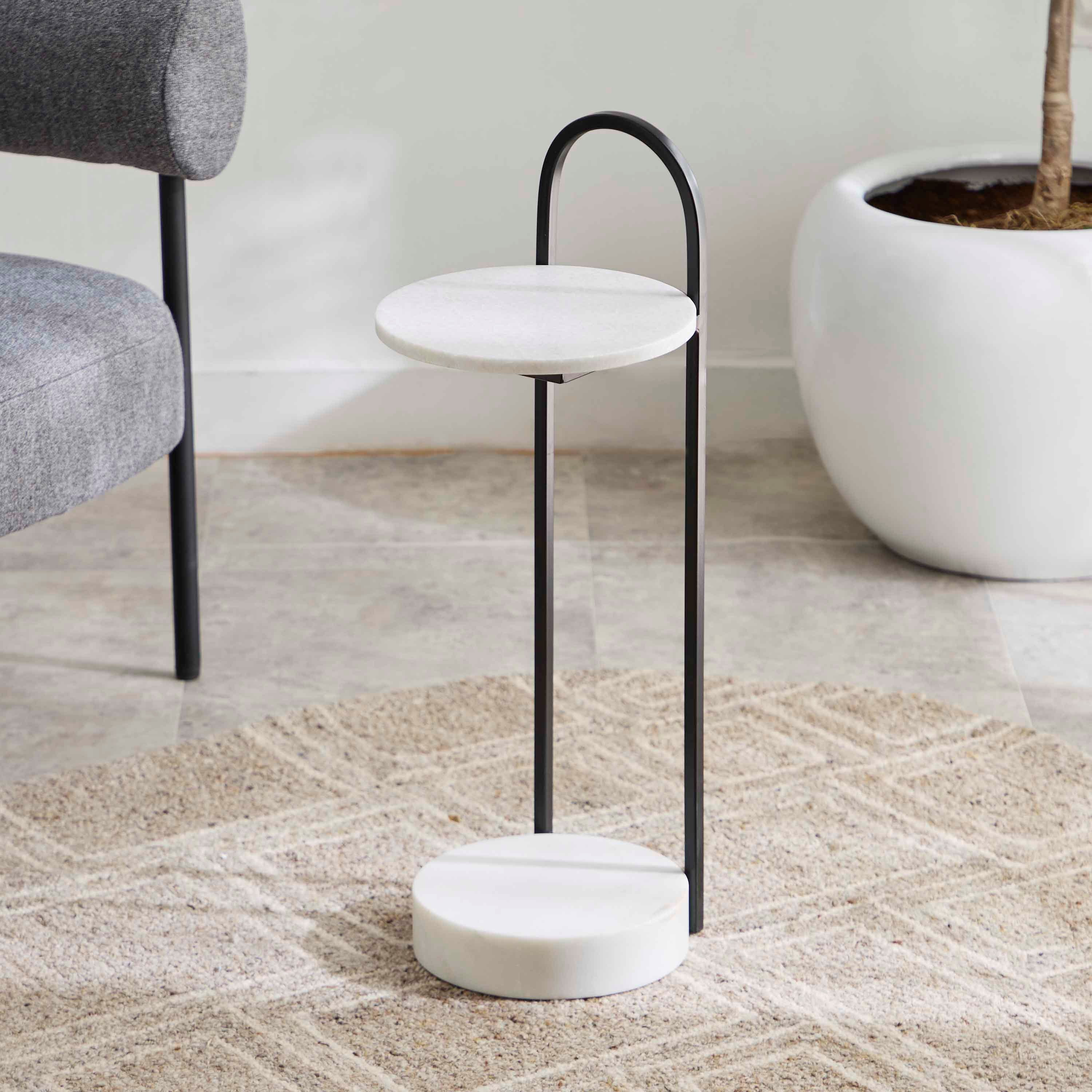 Cavon Ketty Genuine Marble Top Accent Table-hbxfurniture-livingroom-endtables-image-2