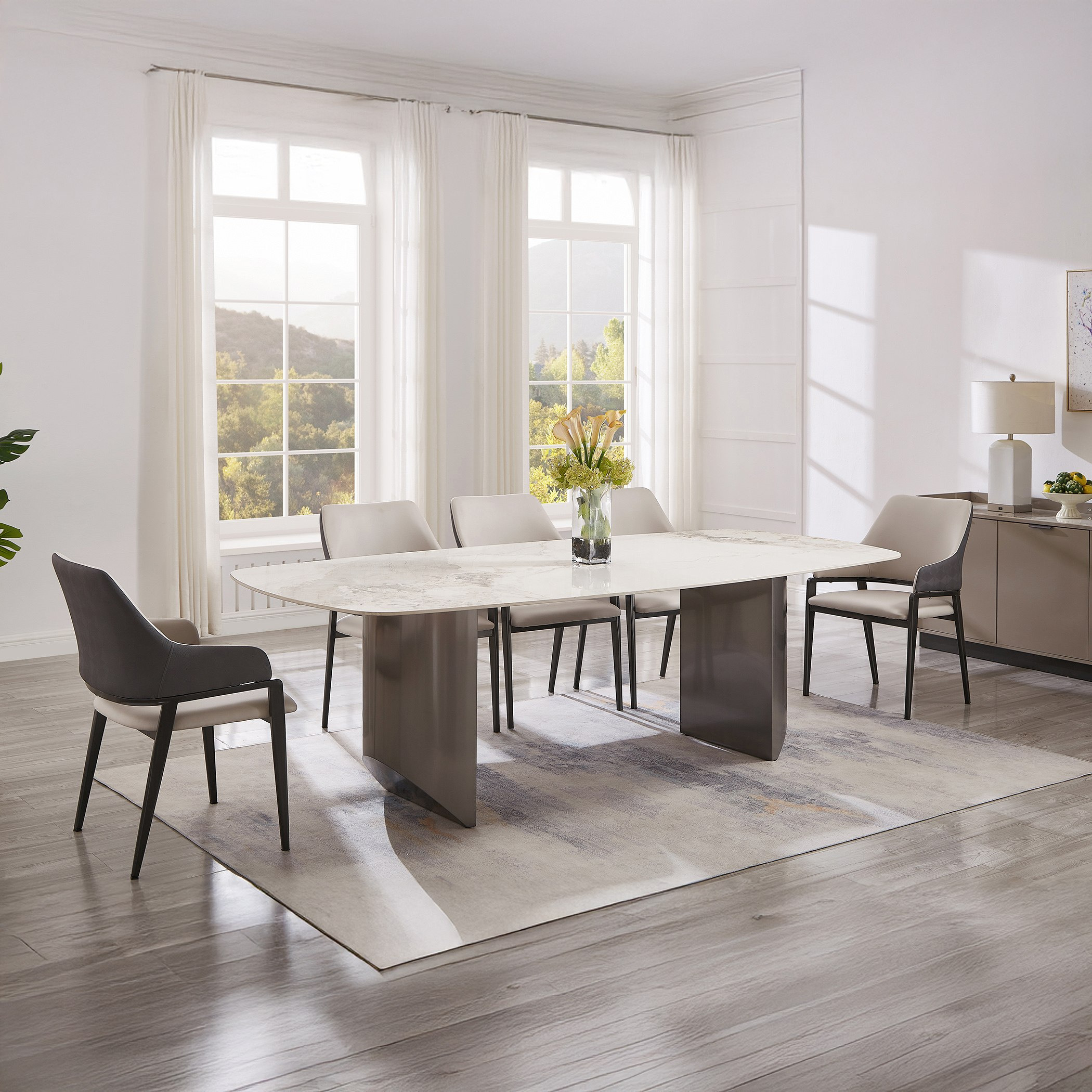 طاولة سفرة 8 مقاعد من الحجر الملبد نكست من لينتون-hbxfurniture-diningtablesandsets-diningsets-eightseater-image-13