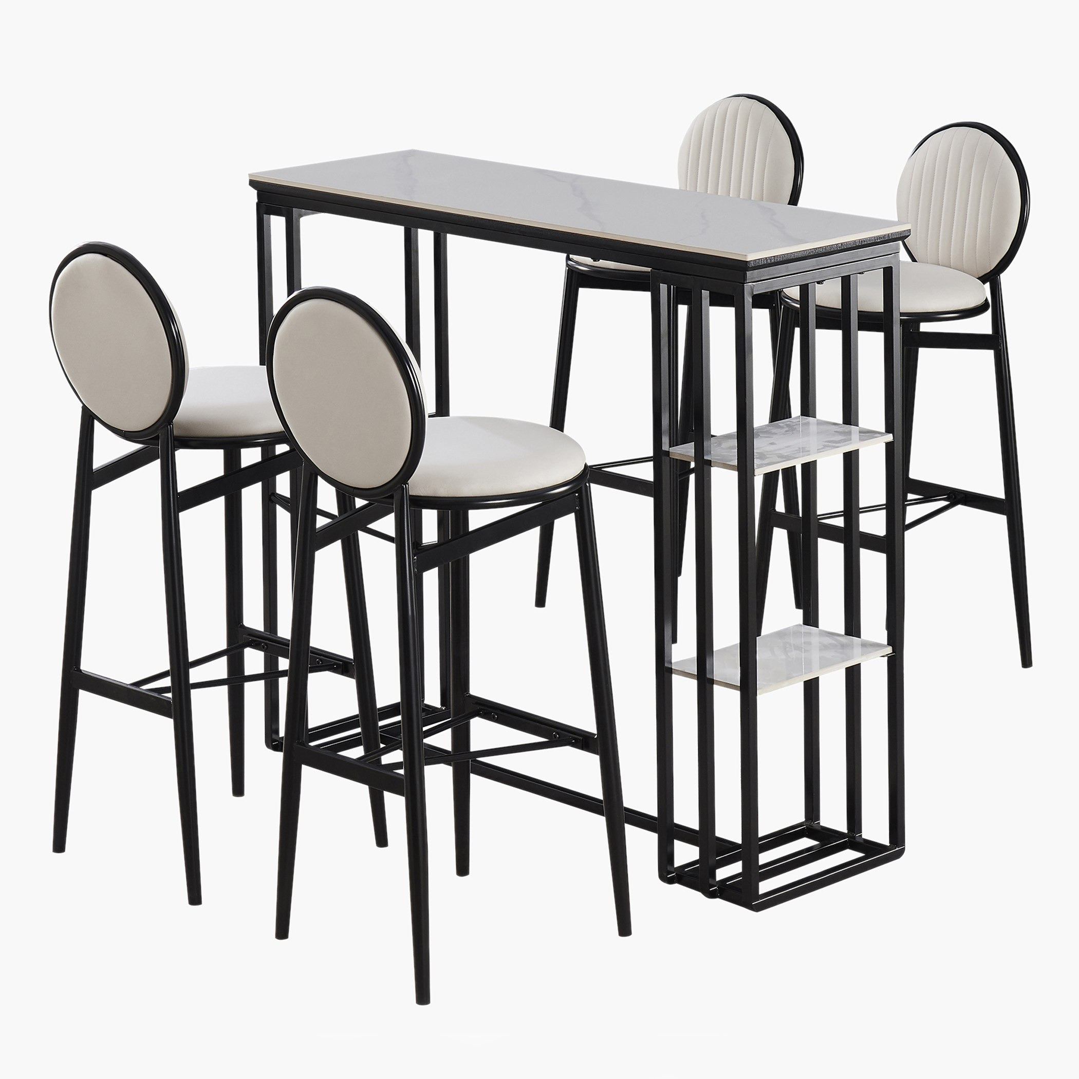 Delmar 4-Seater Sintered Stone Bar Table with Shelf-hbxfurniture-diningroom-barcountersandbarstools-image-3