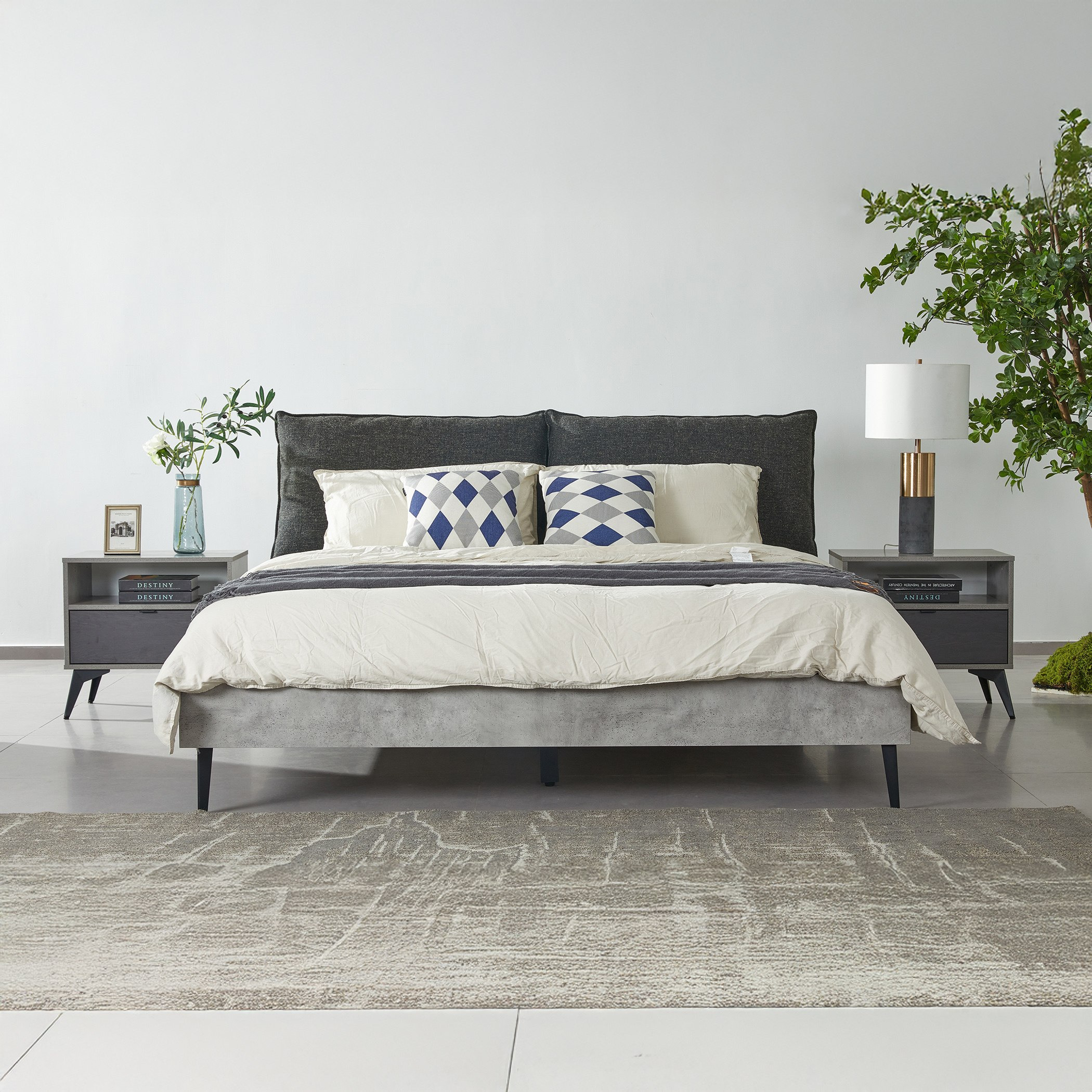 طقم غرفة نوم كوين 5 قطع - لاتفيا من موڤو  - 160x200 سم -hbxfurniture-bedsandbedsets-bedroomsets-queen-image-2