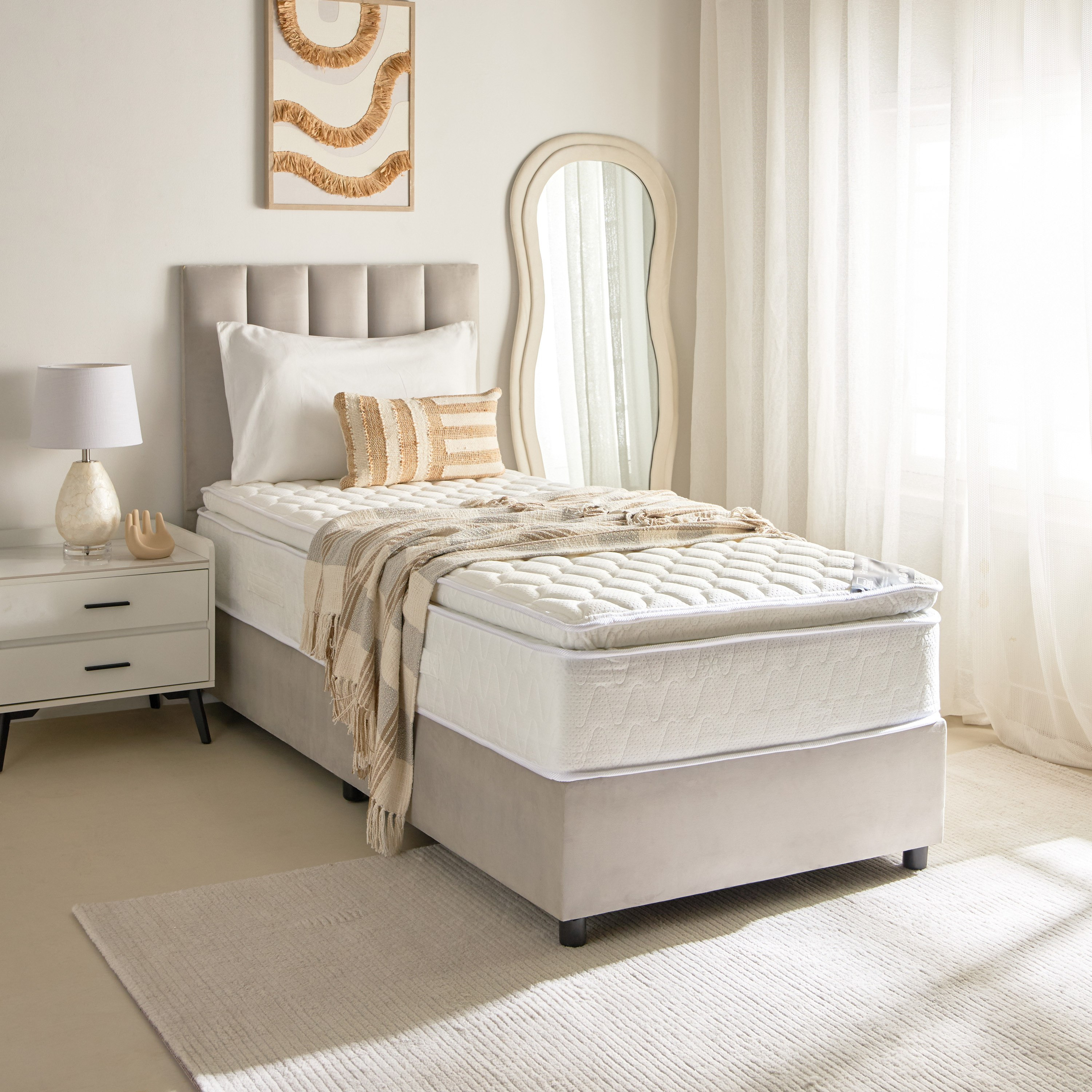 SleepNest iGrandeur Rest Medium Soft Pillow Top Bonnell Spring Single Mattress - 90x190x30 cm-hbxfurniture-bedroom-mattresses-single-image-9