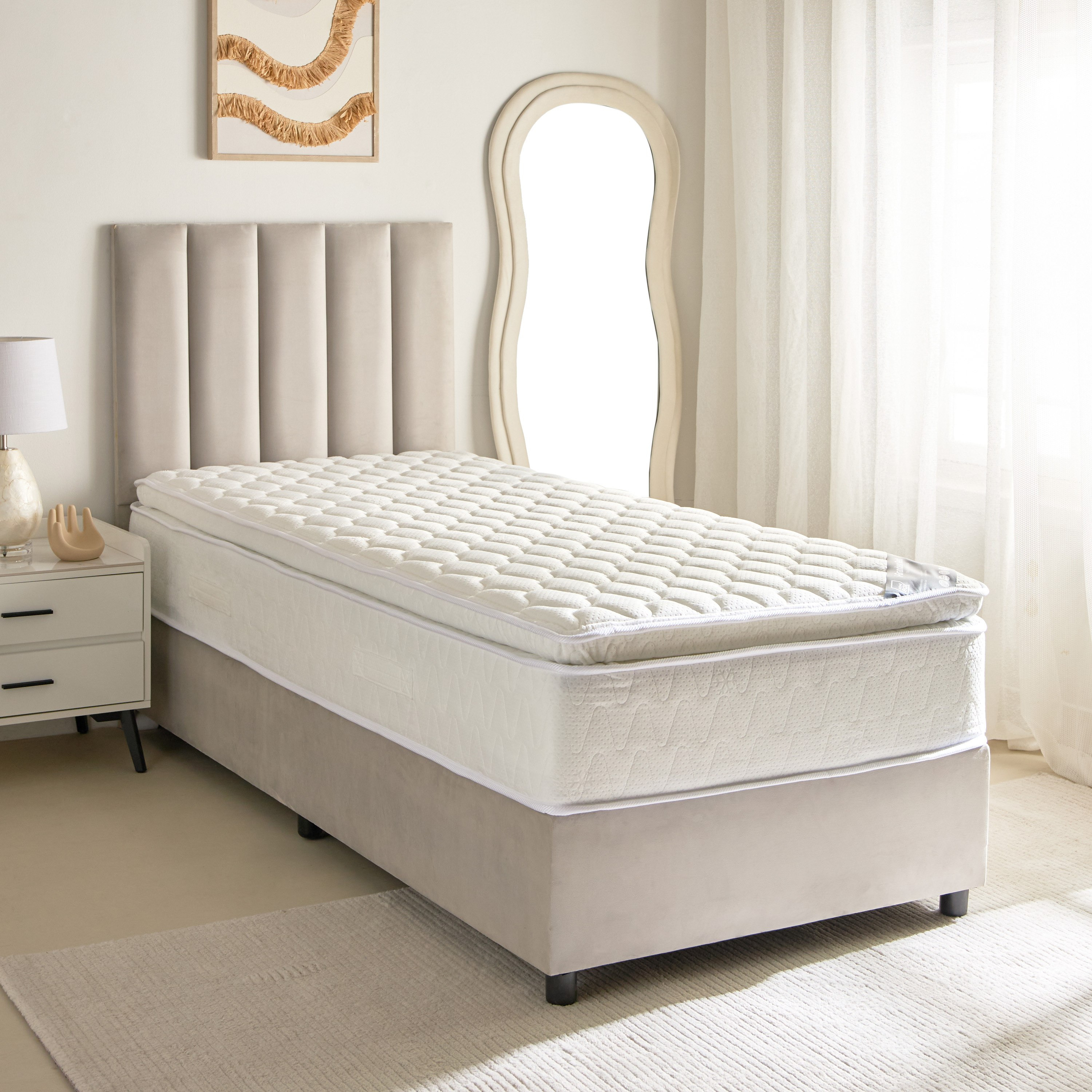 SleepNest iGrandeur Rest Medium Soft Pillow Top Bonnell Spring Single Mattress - 90x190x30 cm-hbxfurniture-bedroom-mattresses-single-image-2