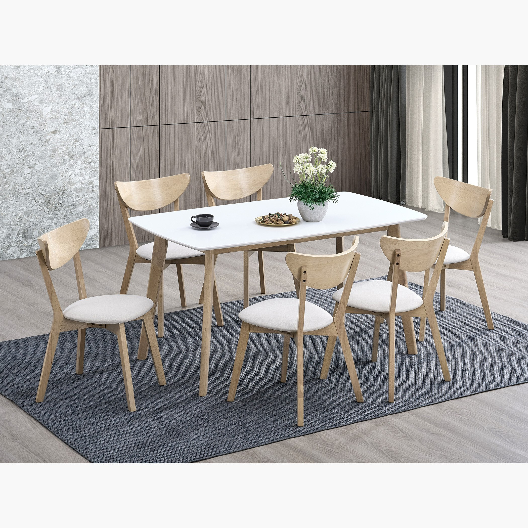 Cameroon 6-Seater Dining Set-hbxfurniture-diningtablesandsets-diningsets-sixseater-image-1