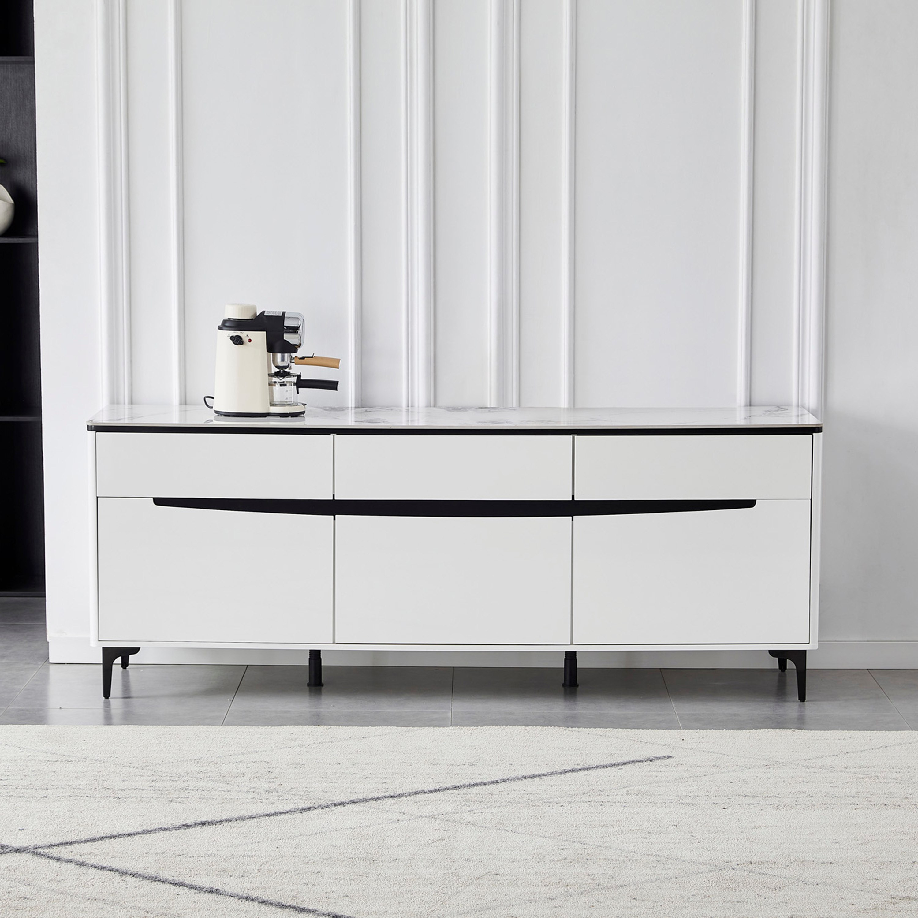 Brendon 2 Meter Large Sintered Stone Top Sideboard with 3 Doors and 3 Drawers-hbxfurniture-diningroom-buffetsandsideboards-image-2