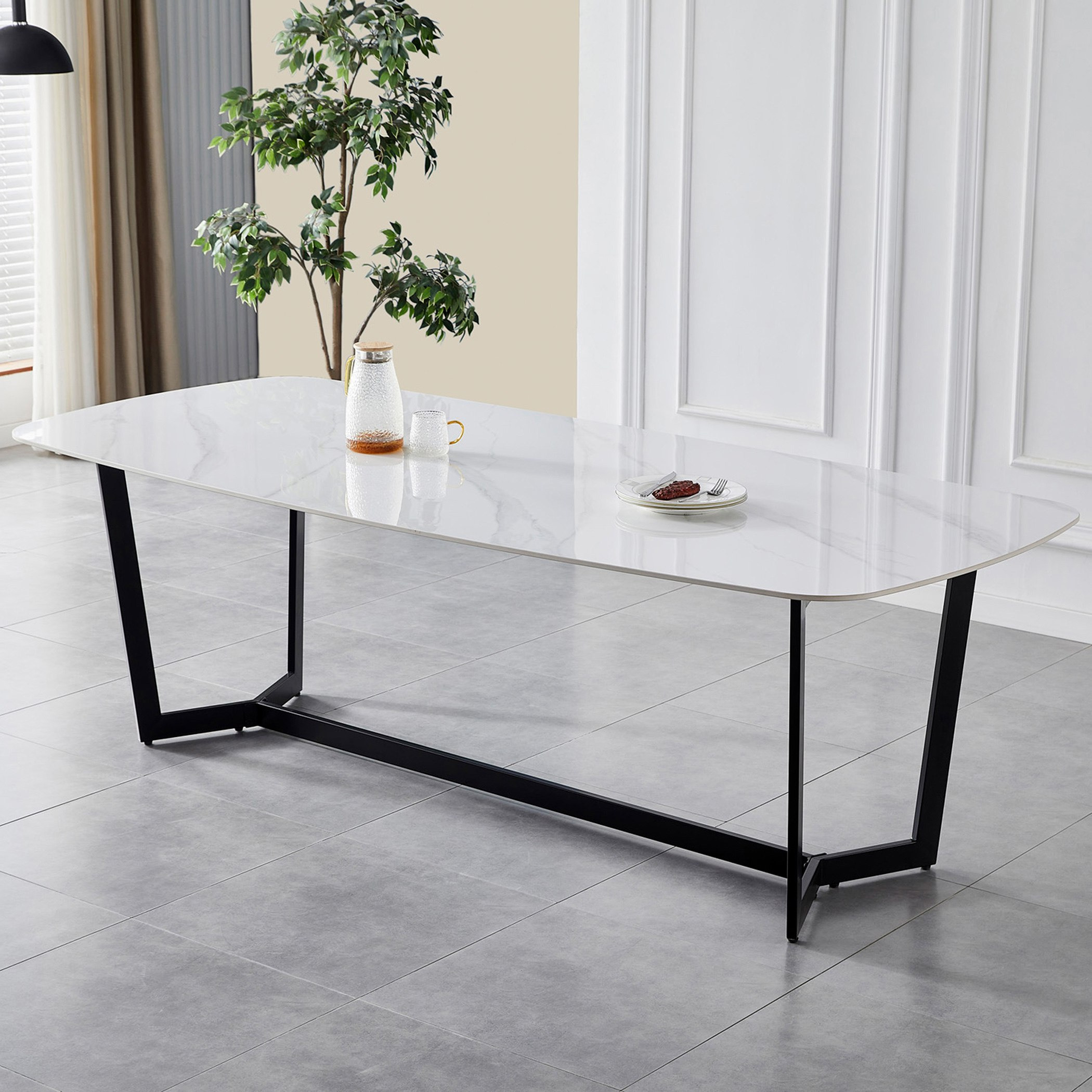 طقم سفرة 8 مقاعد من الحجر الملبد إيرينا من برشلونة-hbxfurniture-diningtablesandsets-diningsets-eightseater-image-3