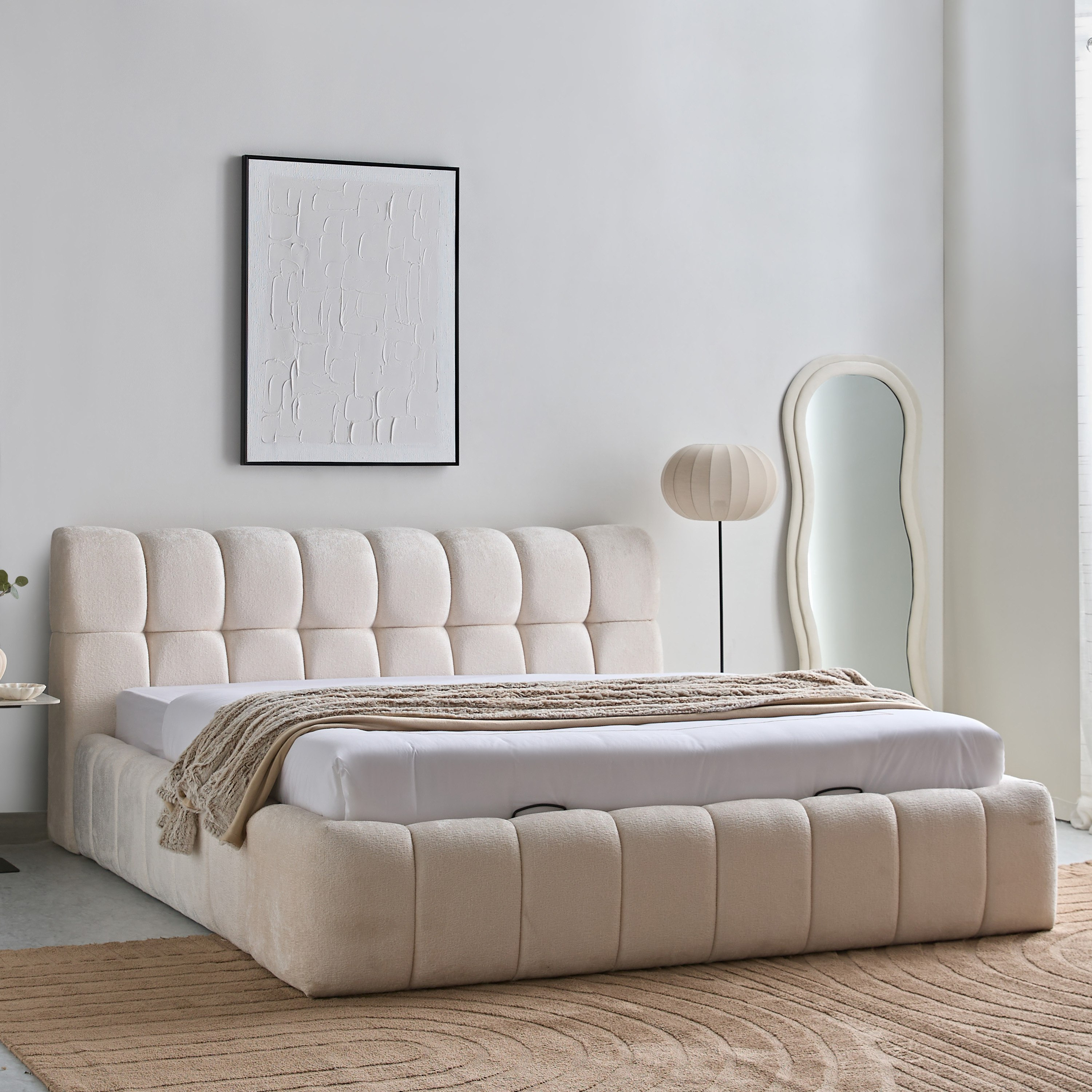سرير توين منجد بمساحة تخزين هيدروليكية من أركاديا - 120x200 سم-hbxbedroom-bedsandbedsets-upholsteredbeds-twin-image-1