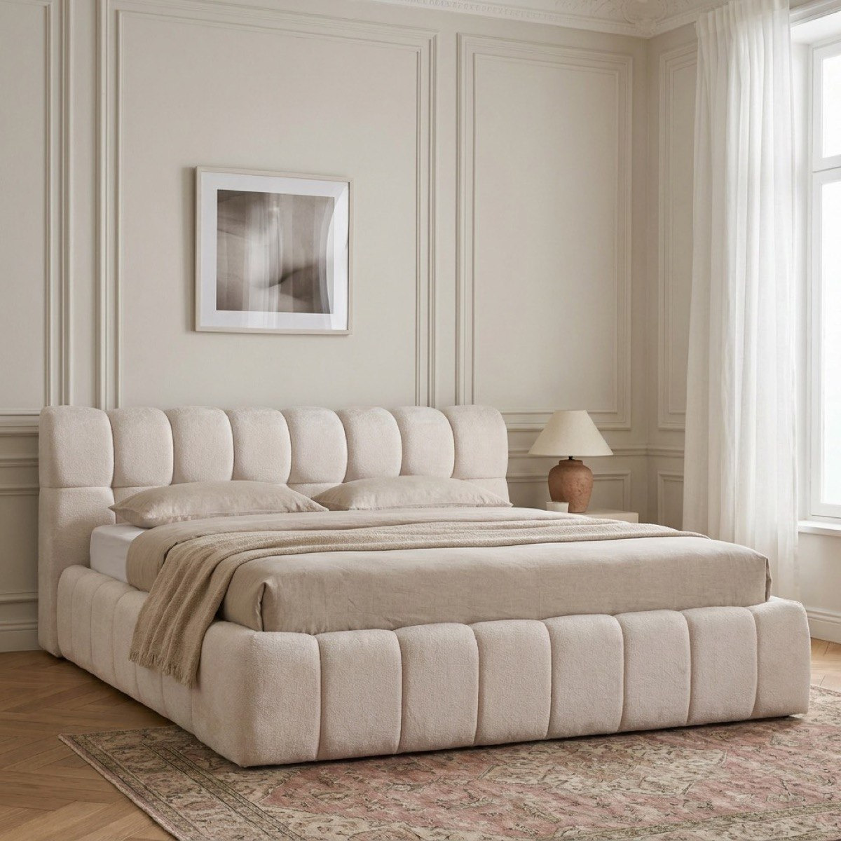 Movo Arcadia Hydraulic Storage Upholstered Queen Bed - 160x200 cm-hbxbedroom-bedsandbedsets-beds-queen-image-1