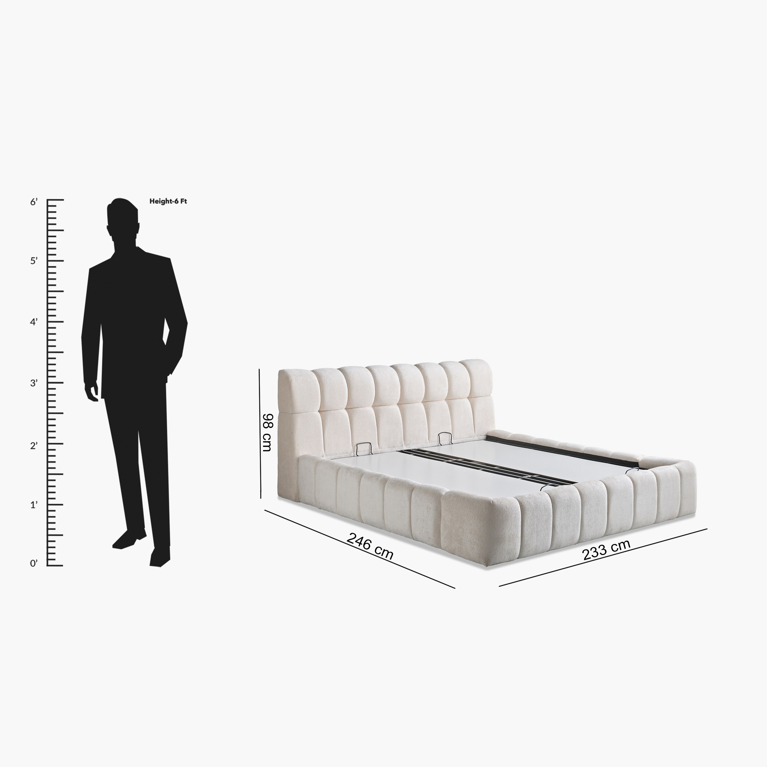 Movo Arcadia Hydraulic Storage Upholstered Super King Bed - 200x200 cm-hbxbedroom-bedsandbedsets-beds-superking-image-11