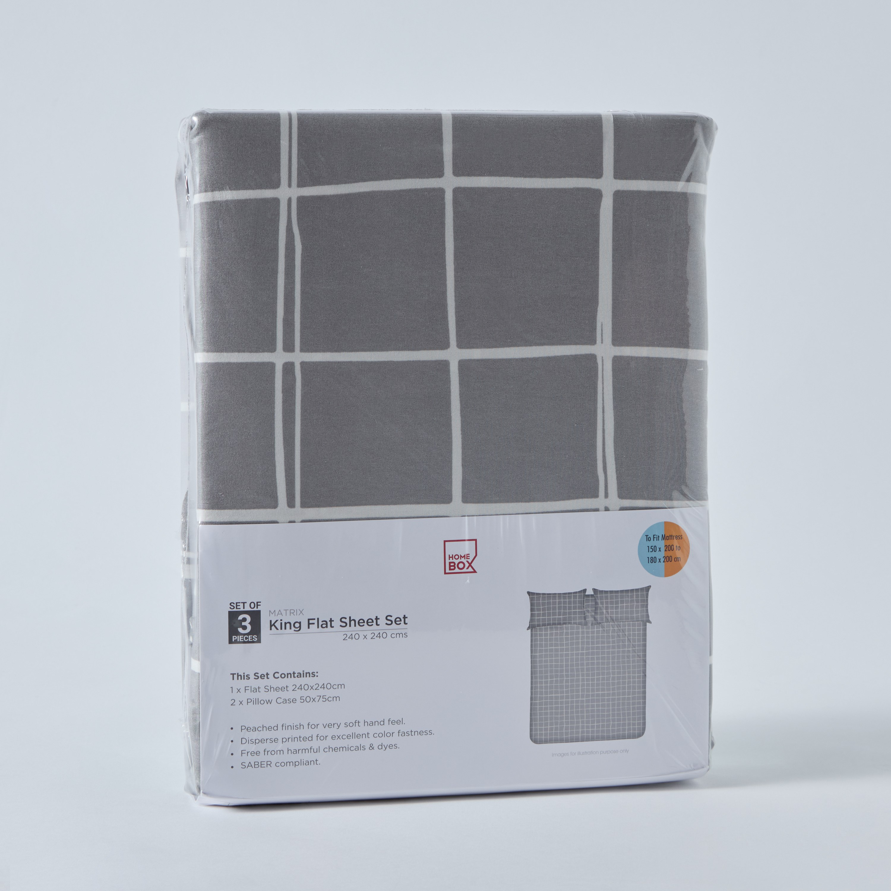 Matrix Acron King Flat Sheet Set - 240x240 cm-hbxhomeware-bedding-flatsheets-image-10