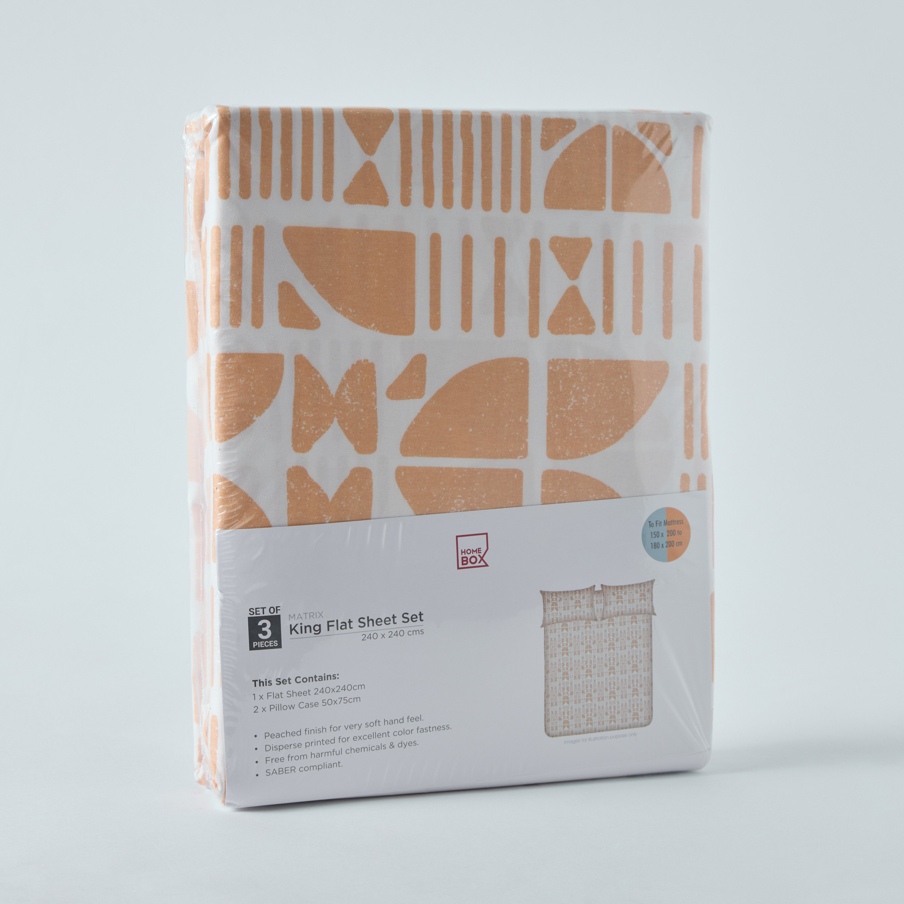 طقم شرشف مسطح كينج مرجاني 3 قطع من ماتريكس - 240x240 سم-hbxhomeware-hbxbedroom-image-11