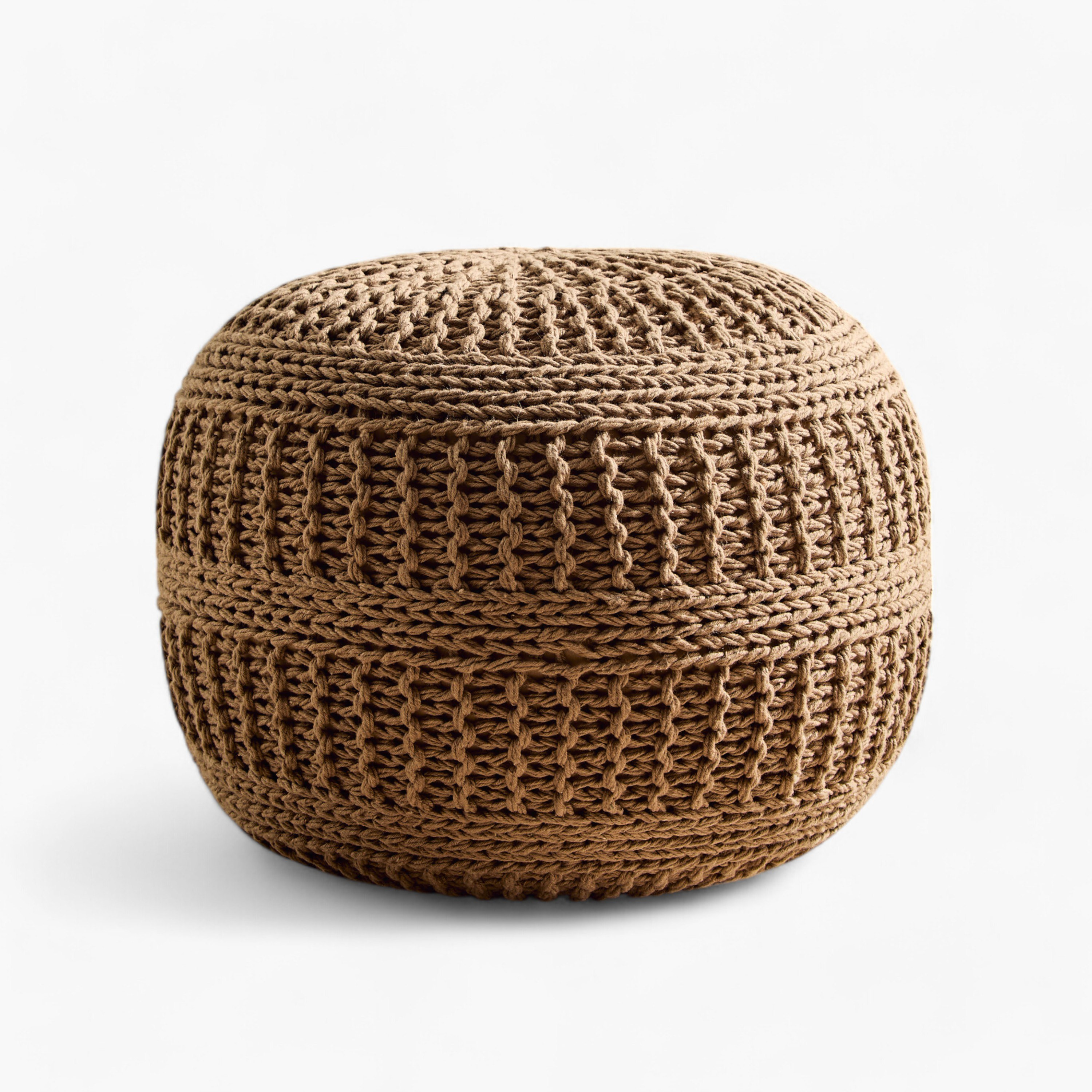 Essential Cable Knitted Pouf - 50x50x35 cm-hbxhomeware-hbxbedroom-image-4