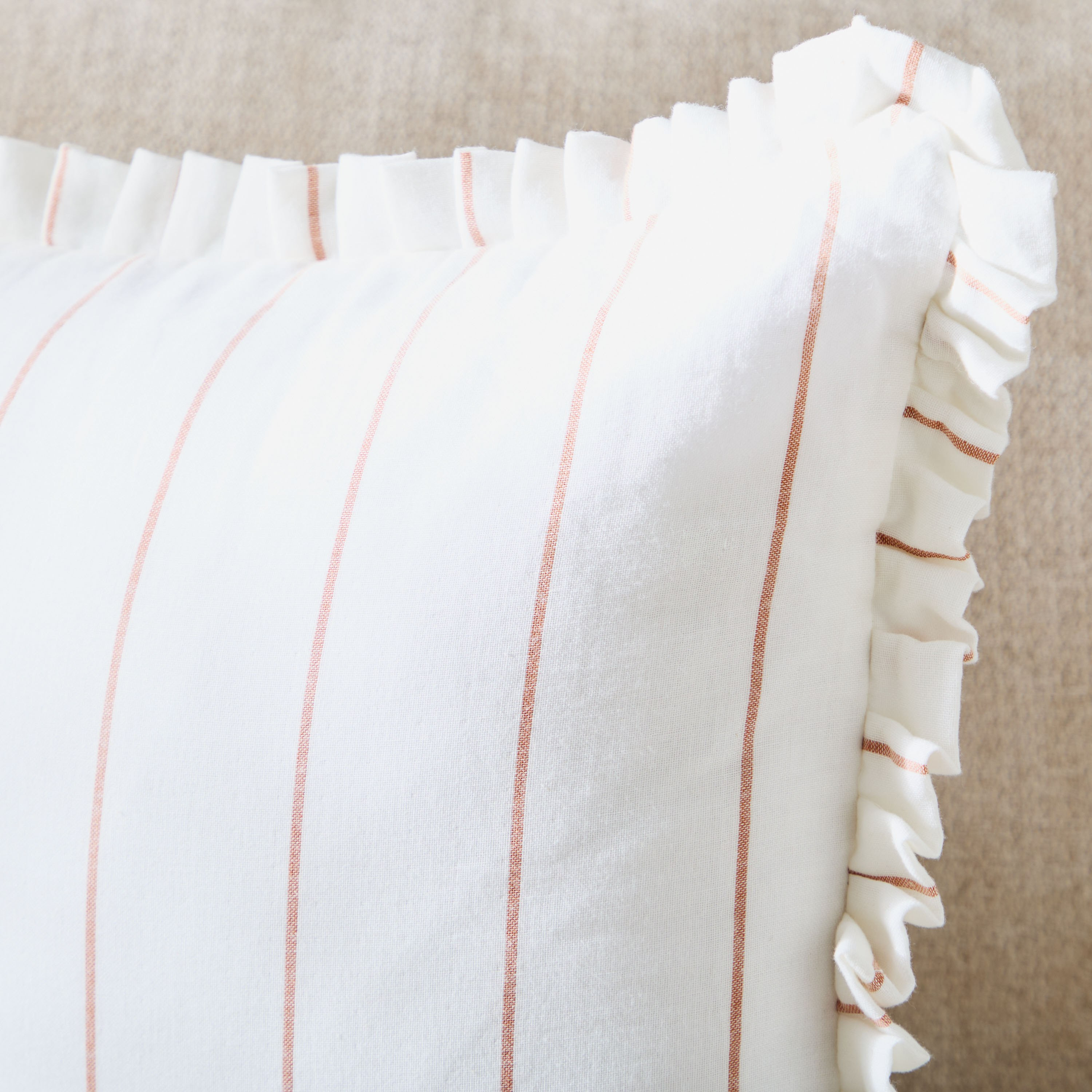 Warm Oasis Terra Stripe Scallop Edges Filled Cushion - 50x50 cm-hbxhomeware-hbxbedroom-image-2