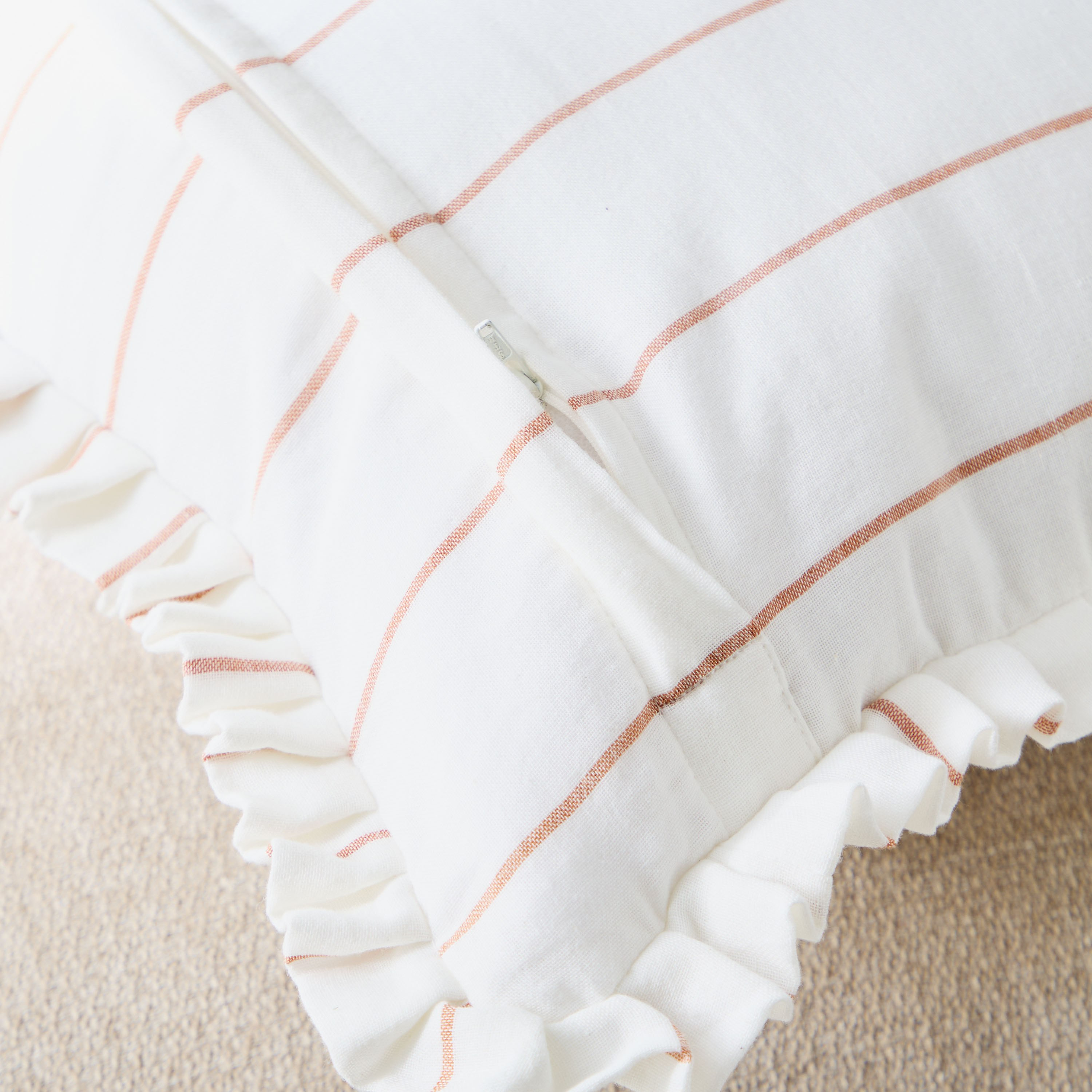 Warm Oasis Terra Stripe Scallop Edges Filled Cushion - 50x50 cm-hbxhomeware-hbxbedroom-image-3