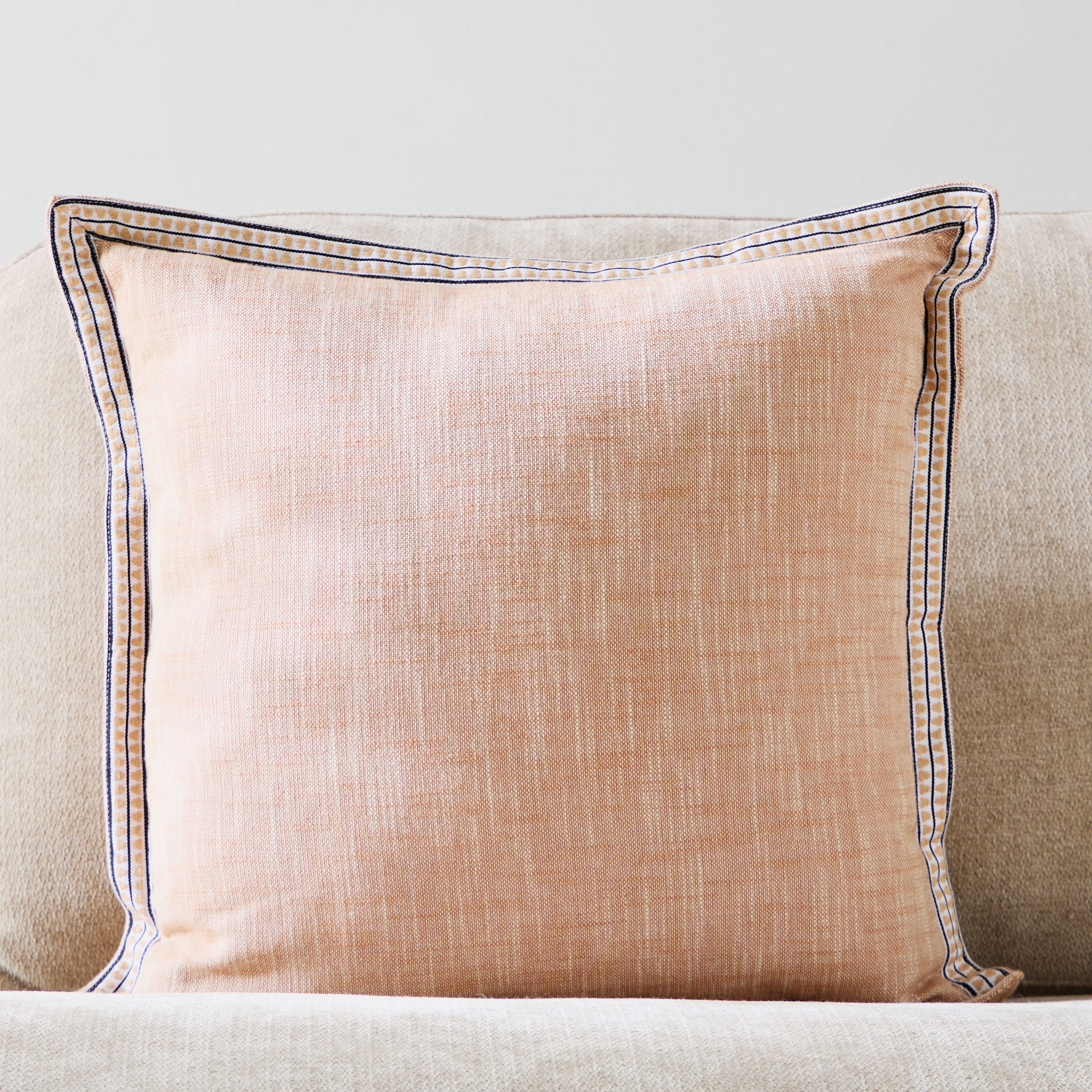 Warm Oasis Terra Chambray with Embroidered Edges Filled Cushion - 50x50 cm-hbxhomeware-hbxbedroom-image-1
