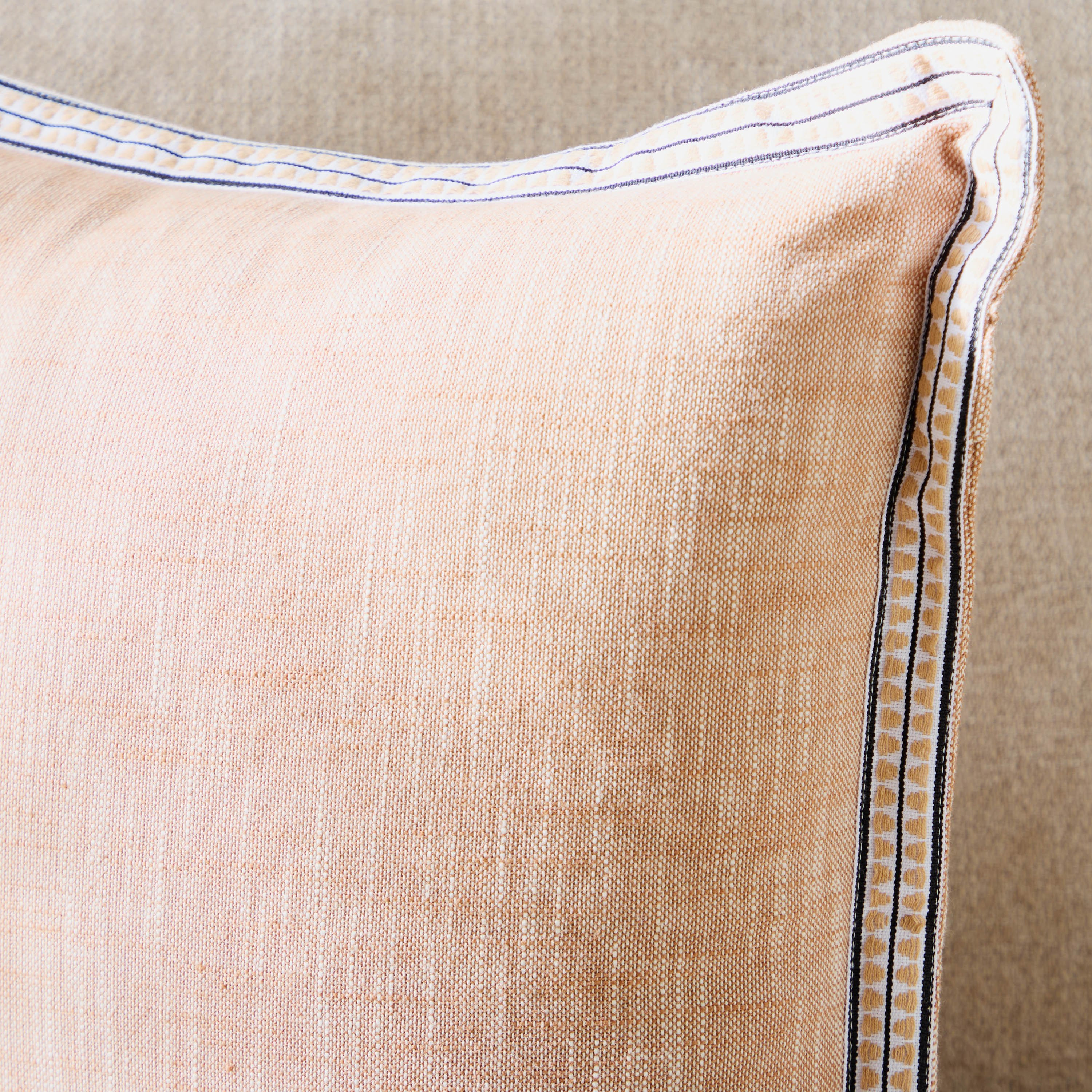 Warm Oasis Terra Chambray with Embroidered Edges Filled Cushion - 50x50 cm-hbxhomeware-hbxbedroom-image-2