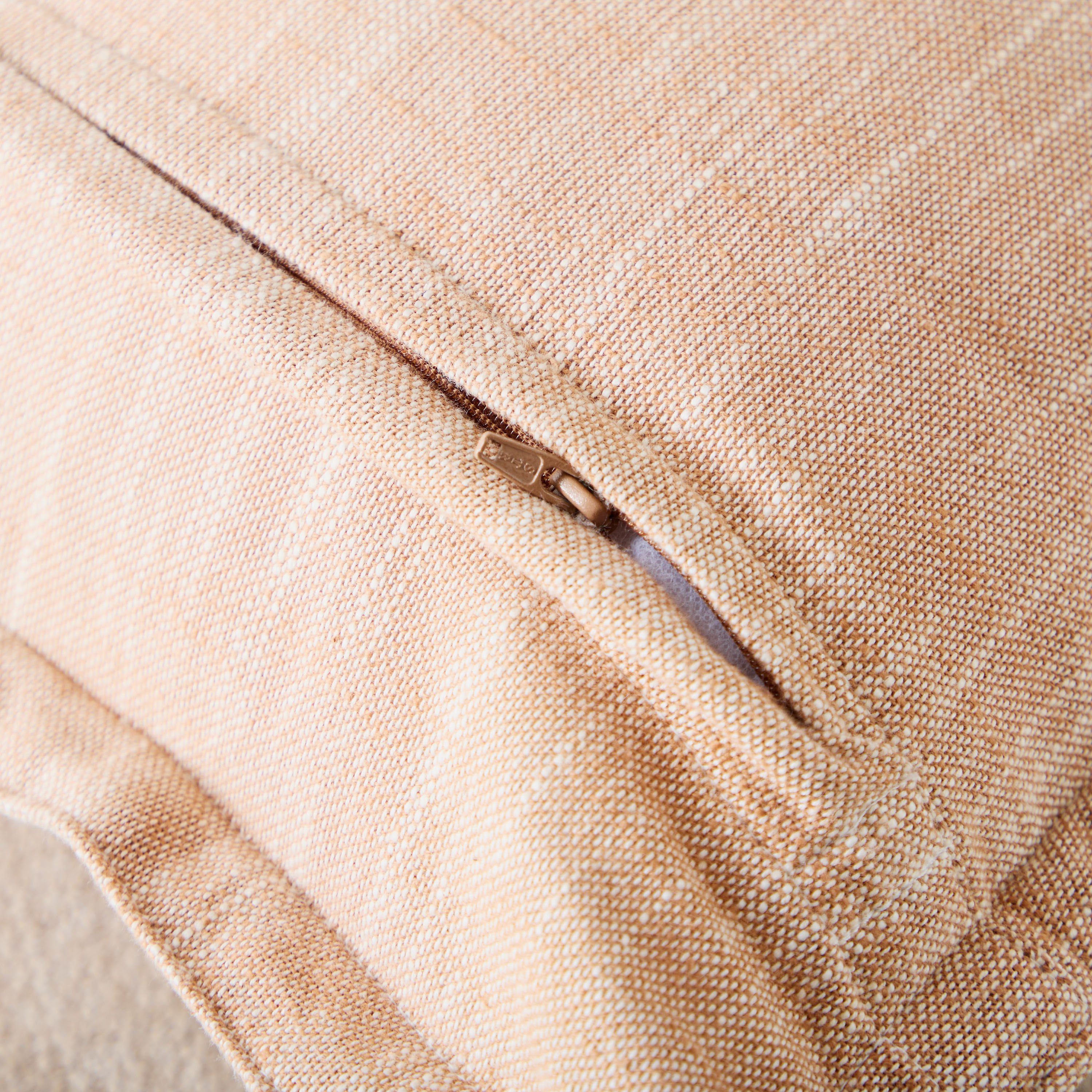 Warm Oasis Terra Chambray with Embroidered Edges Filled Cushion - 50x50 cm-hbxhomeware-hbxbedroom-image-3