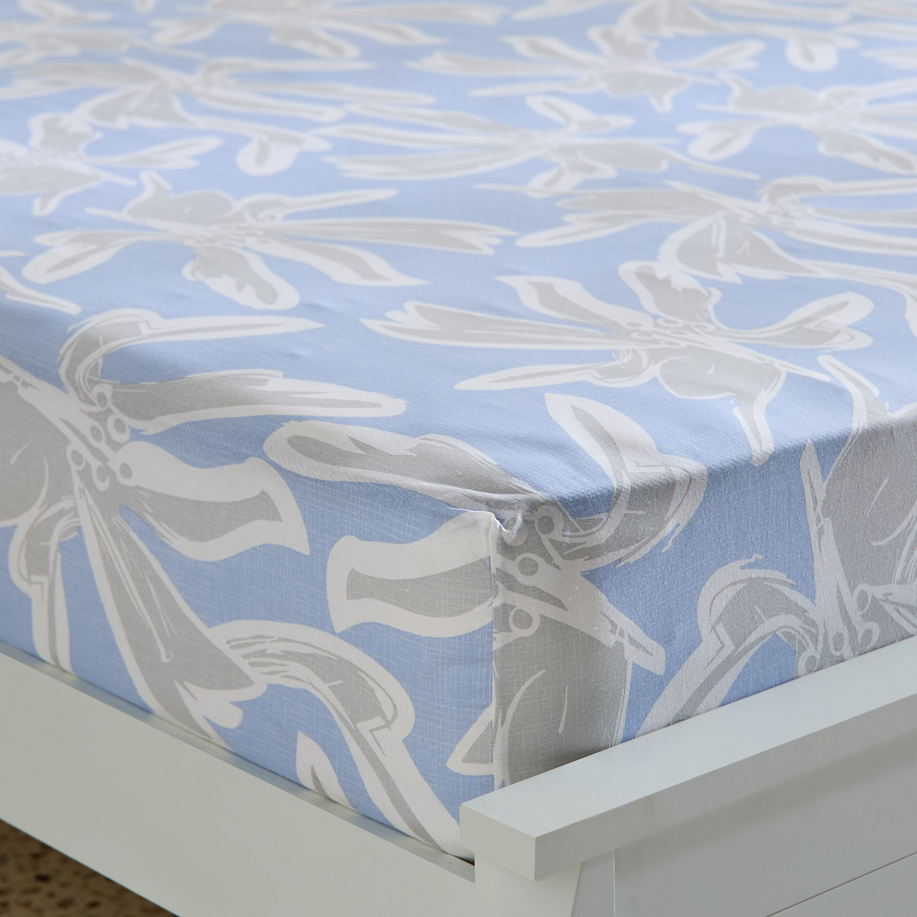 Malta-Evelyn Printed Cotton King Fitted Sheet - 180x200+33 cm-hbxhomeware-bedding-fittedsheets-image-1