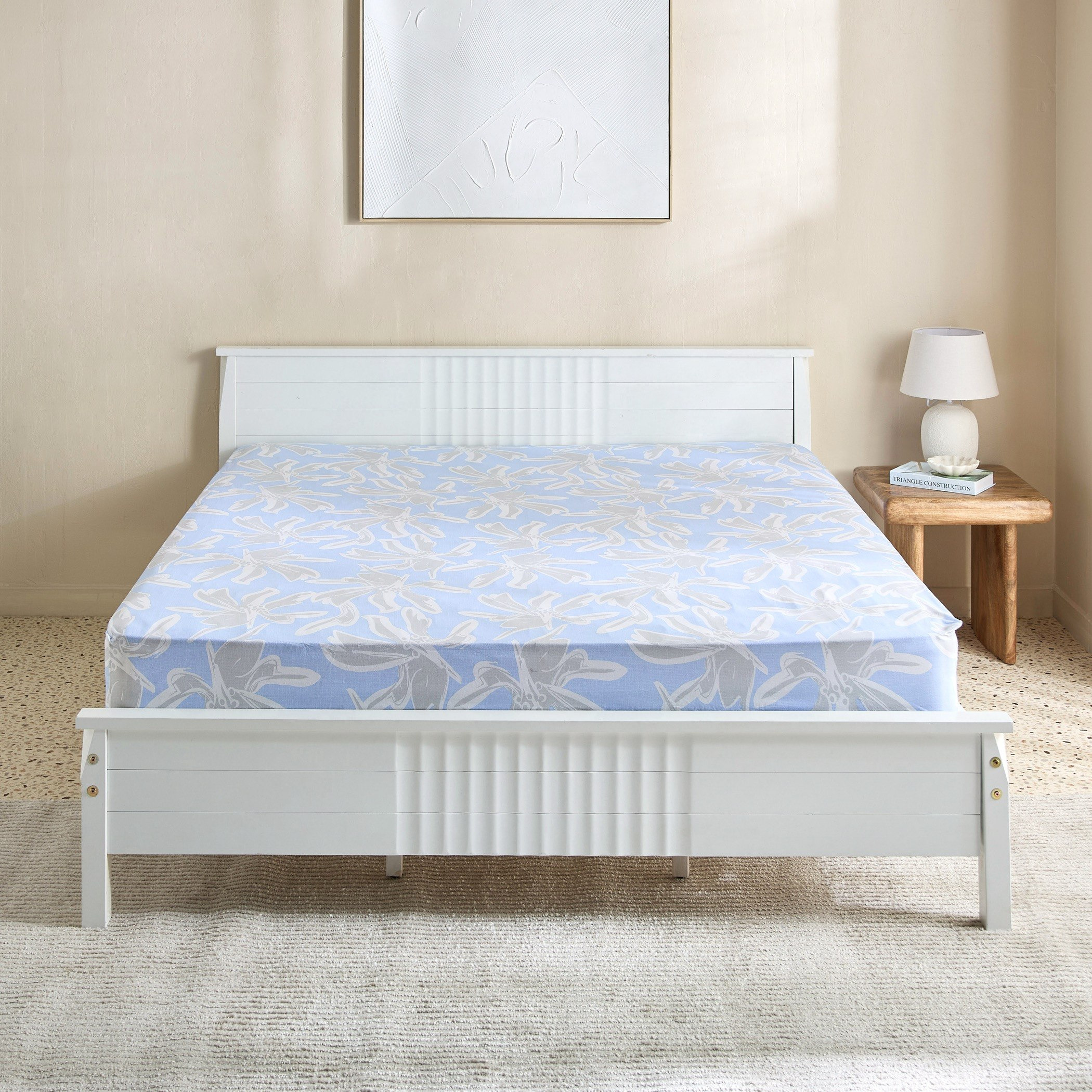 Malta Evelyn Printed Cotton Super King Fitted Sheet - 200x200+33 cm-hbxhomeware-bedding-fittedsheets-image-3