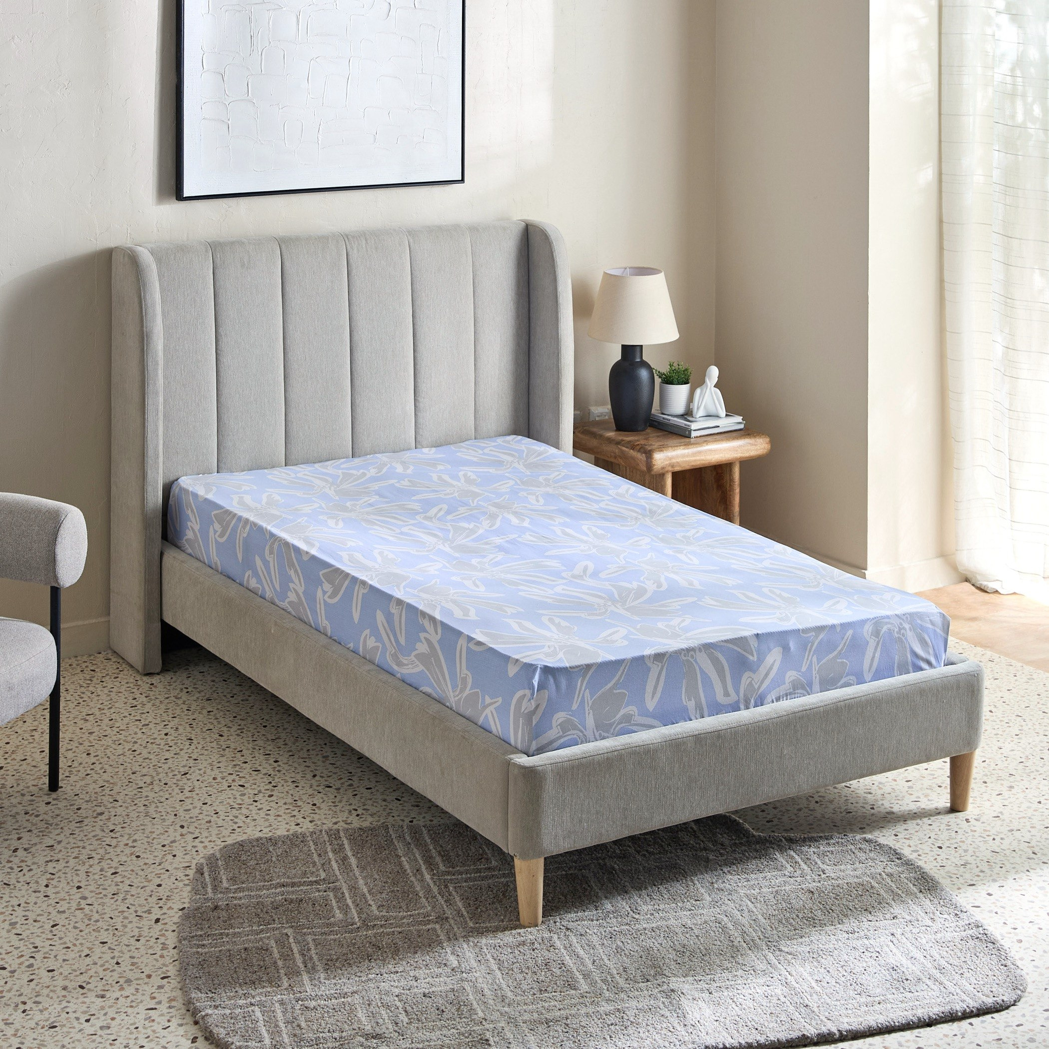 Malta Evelyn Printed Cotton Twin Flat Sheet - 170x260 cm-hbxhomeware-hbxbedroom-image-2