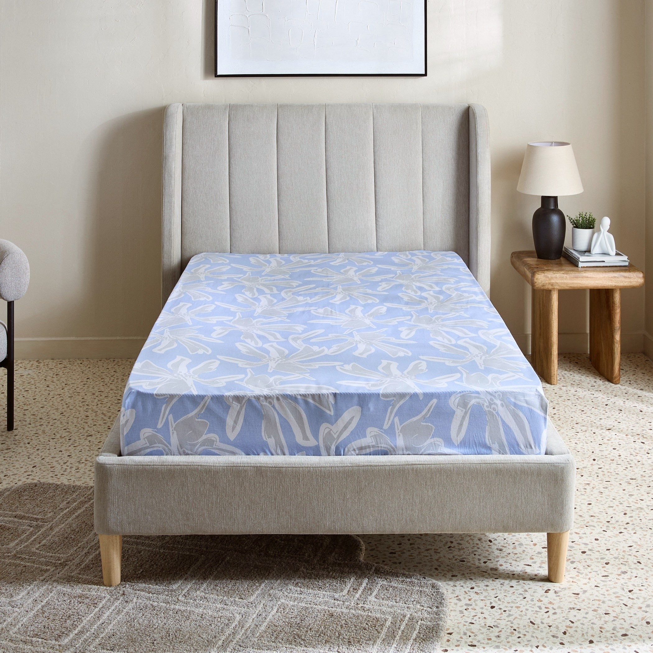 Malta Evelyn Printed Cotton Twin Flat Sheet - 170x260 cm-hbxhomeware-hbxbedroom-image-3